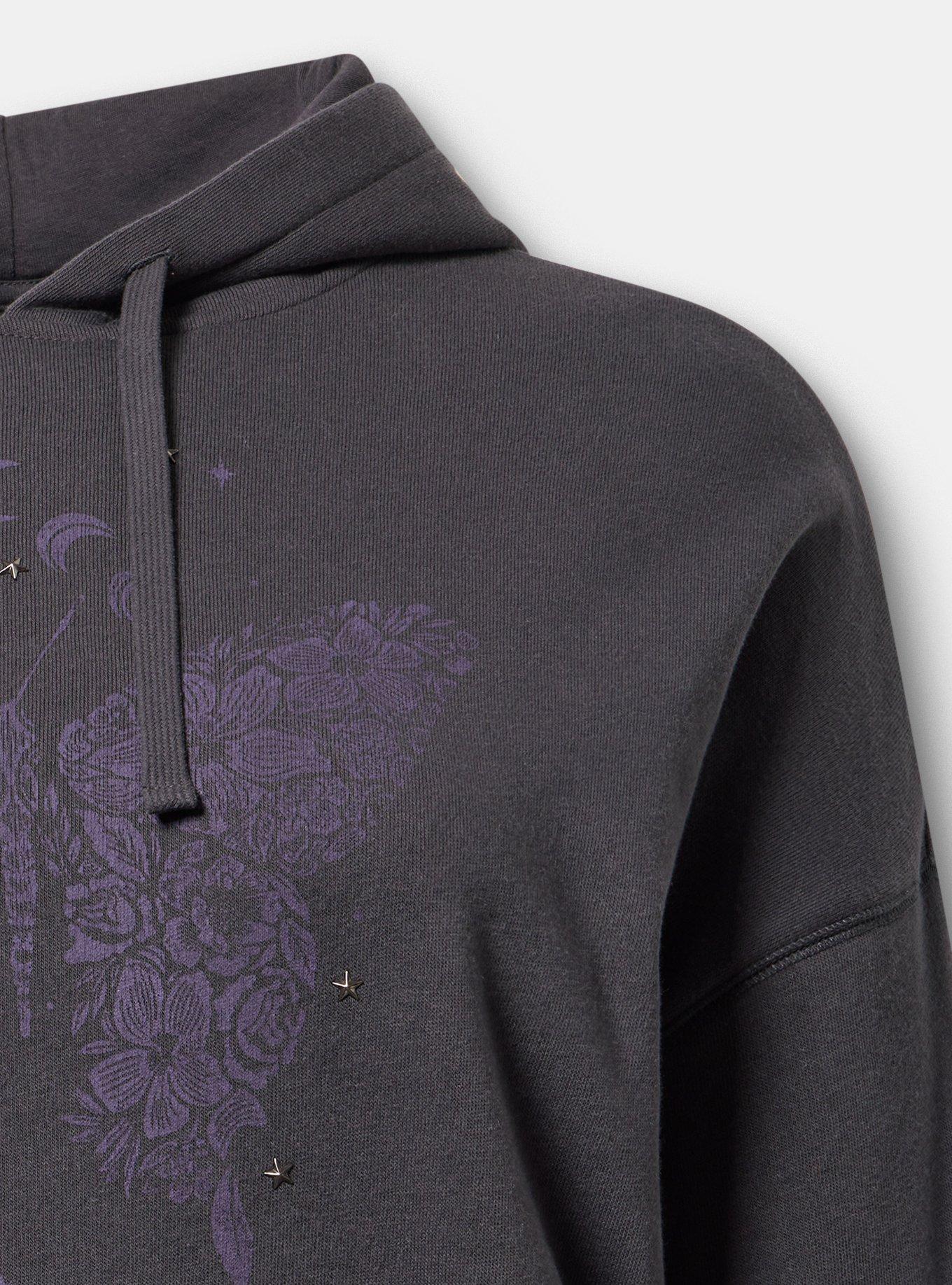 Relaxed Cozy Fleece Hoodie, BUTTERFLY MOON OBSIDIAN, alternate