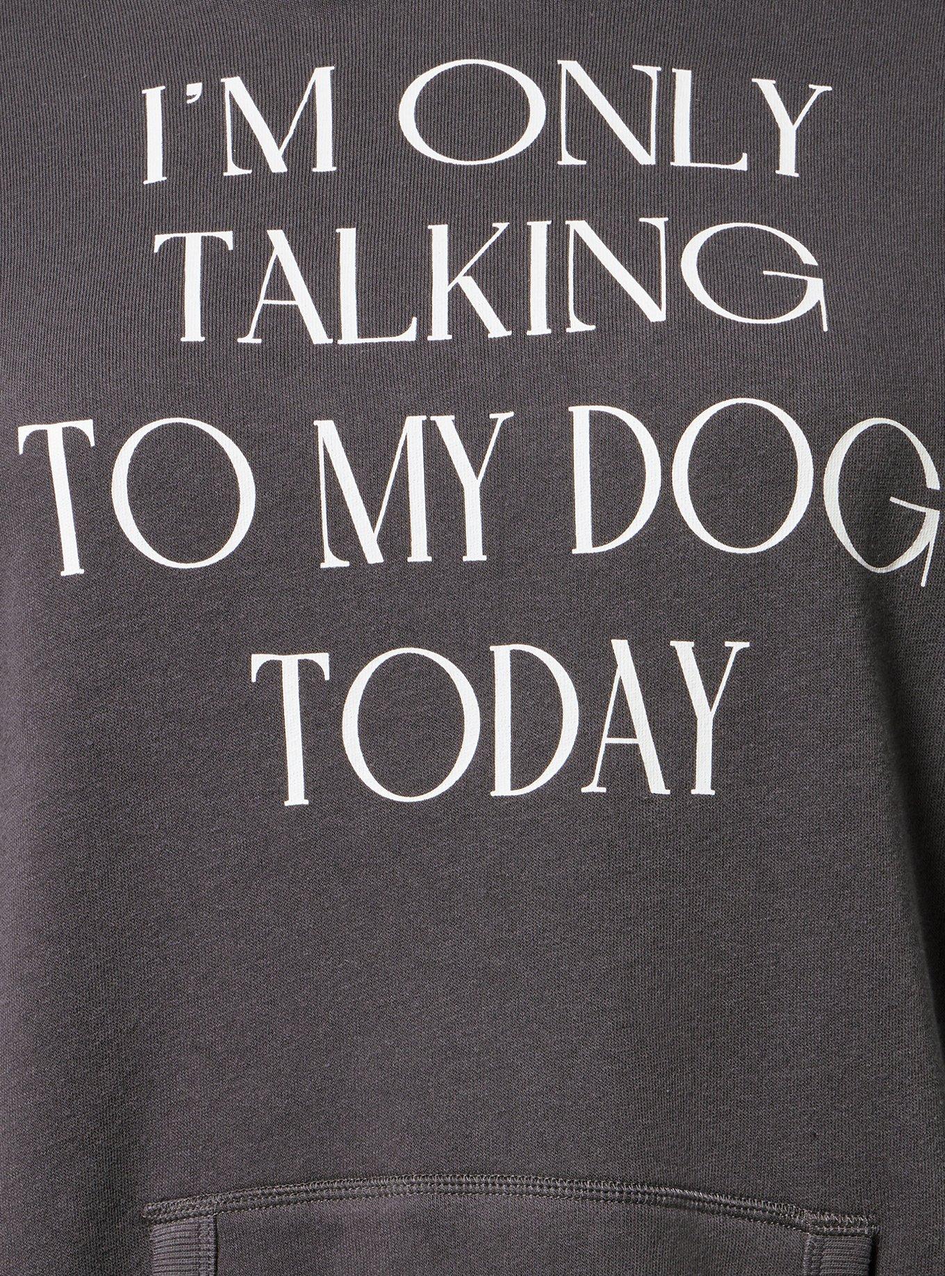 Relaxed Cozy Fleece Hoodie, ONLY TALKING TO MY DOG OBSIDIAN, alternate