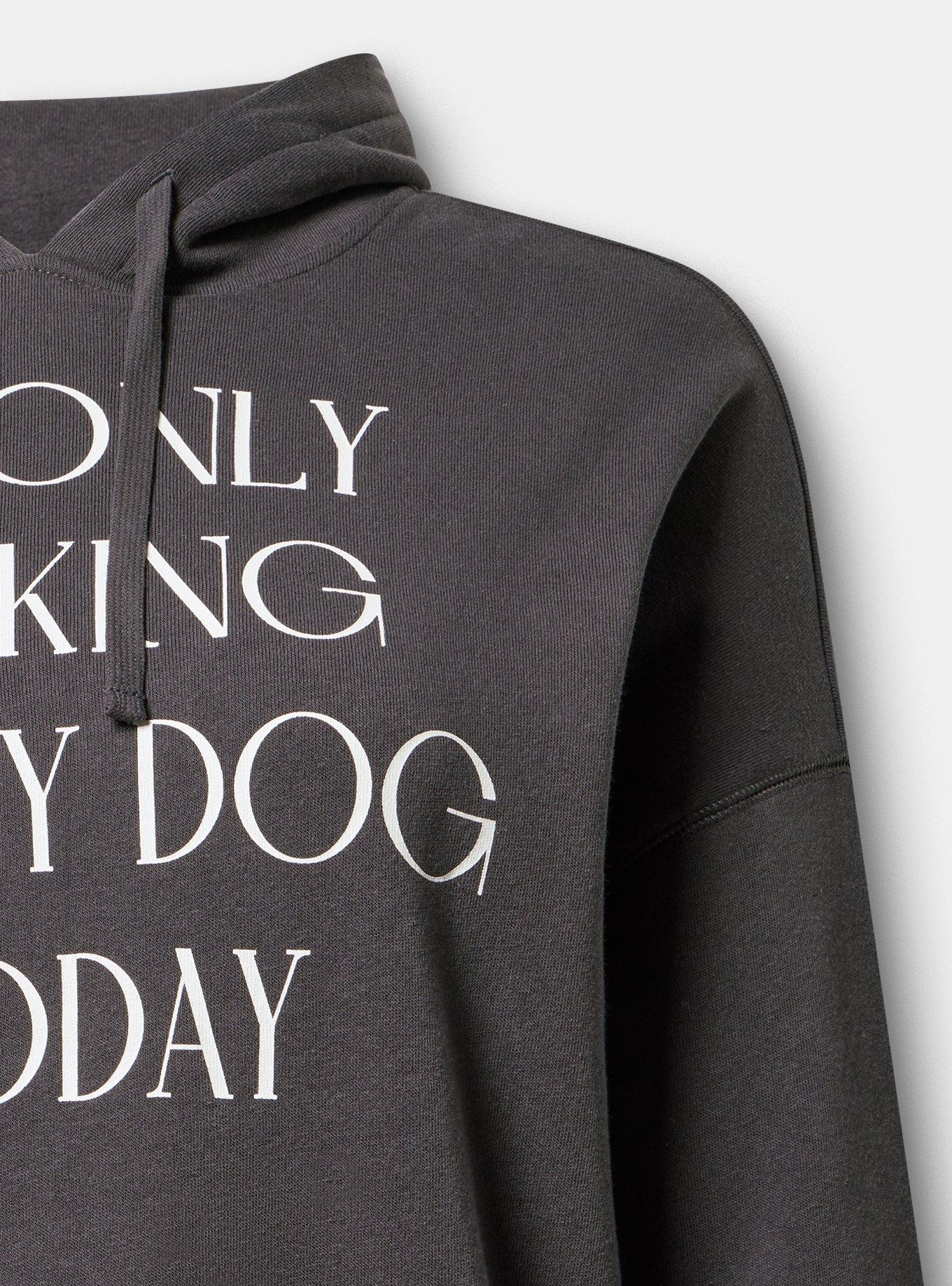 Relaxed Cozy Fleece Hoodie, ONLY TALKING TO MY DOG OBSIDIAN, alternate