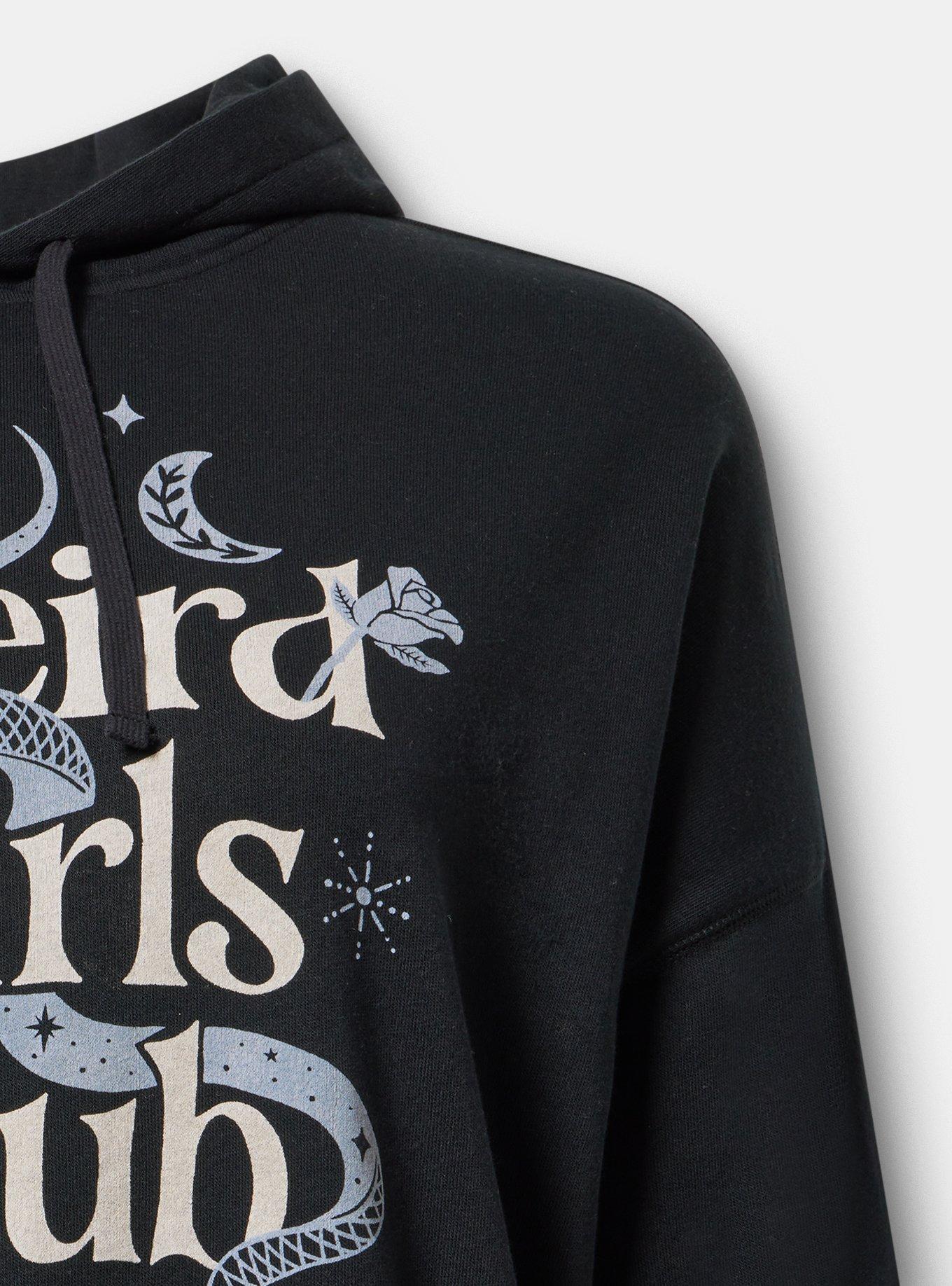 Relaxed Cozy Fleece Hoodie, WEIRD GIRLS CLUB DEEP BLACK, alternate