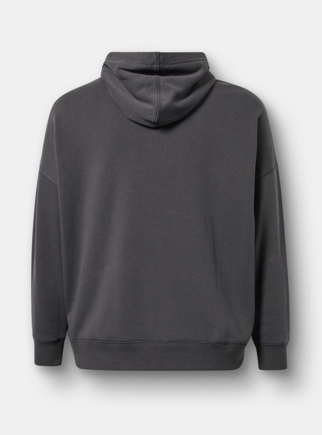 Relaxed Cozy Fleece Hoodie, MOON NIGHT FLORAL OBSIDIAN, alternate