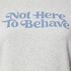 RELAXED COZY FLEECE HOODIE, NOT HERE TO BEHAVE LT. HEATHER GREY, swatch