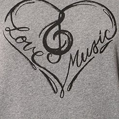 Plus Size Relaxed Cozy Fleece Hoodie, LOVE YOUR MUSIC MED HEATHER GREY, swatch