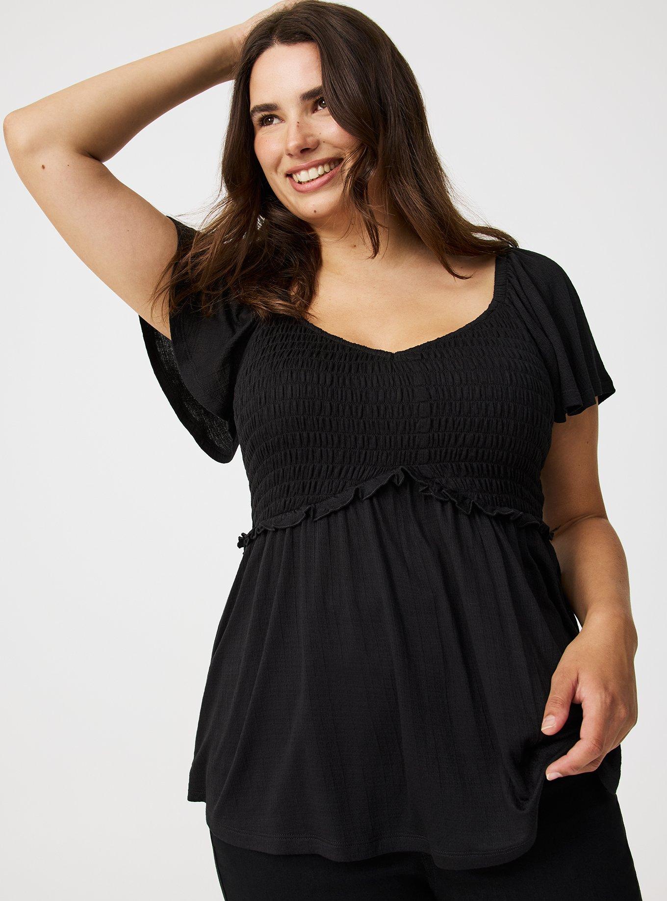 Plus Size - Smocked Babydoll Top - Torrid