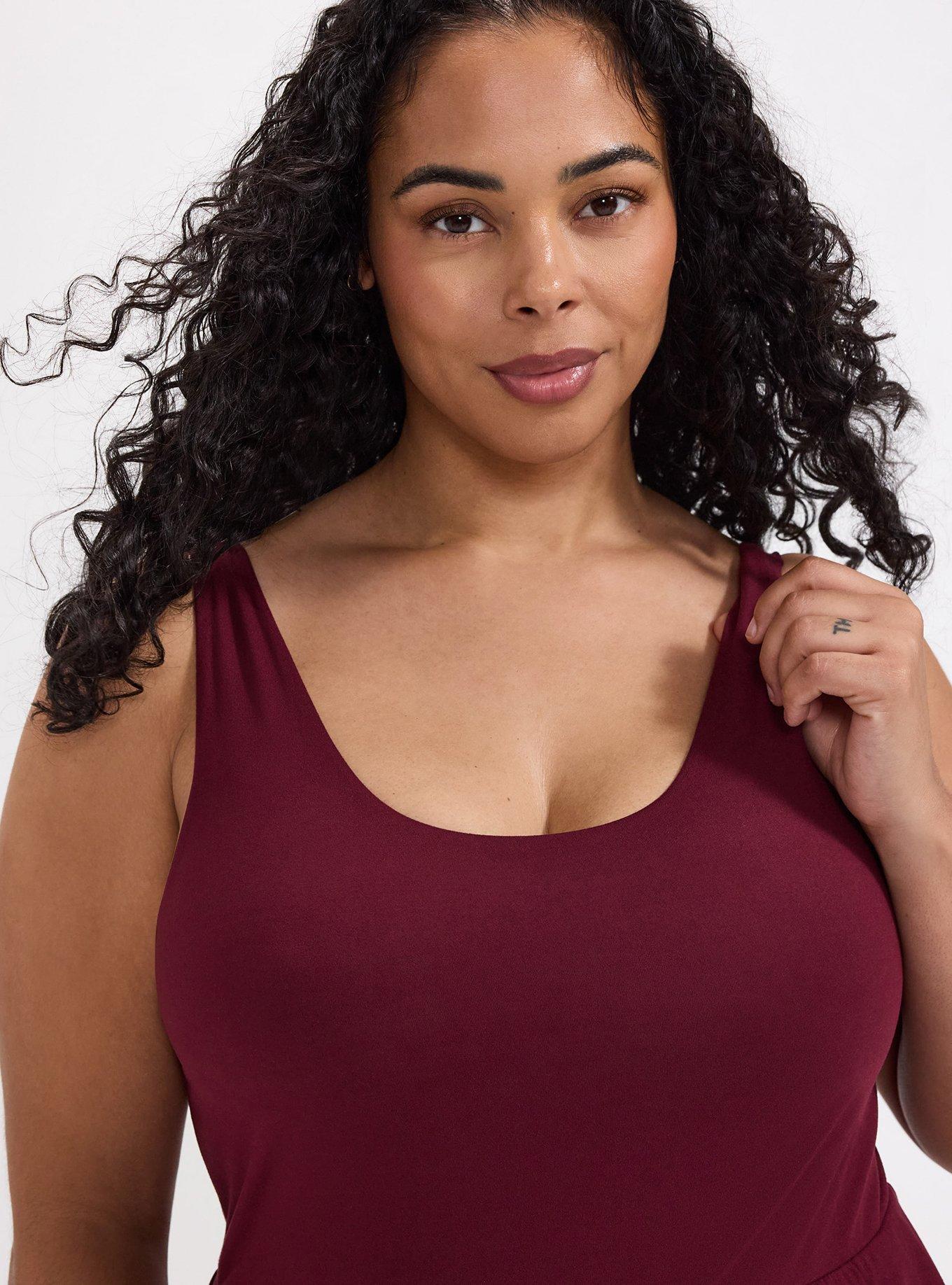 TRU Super Soft Performance Jersey 2fer Dress, MAROON BANNER, alternate