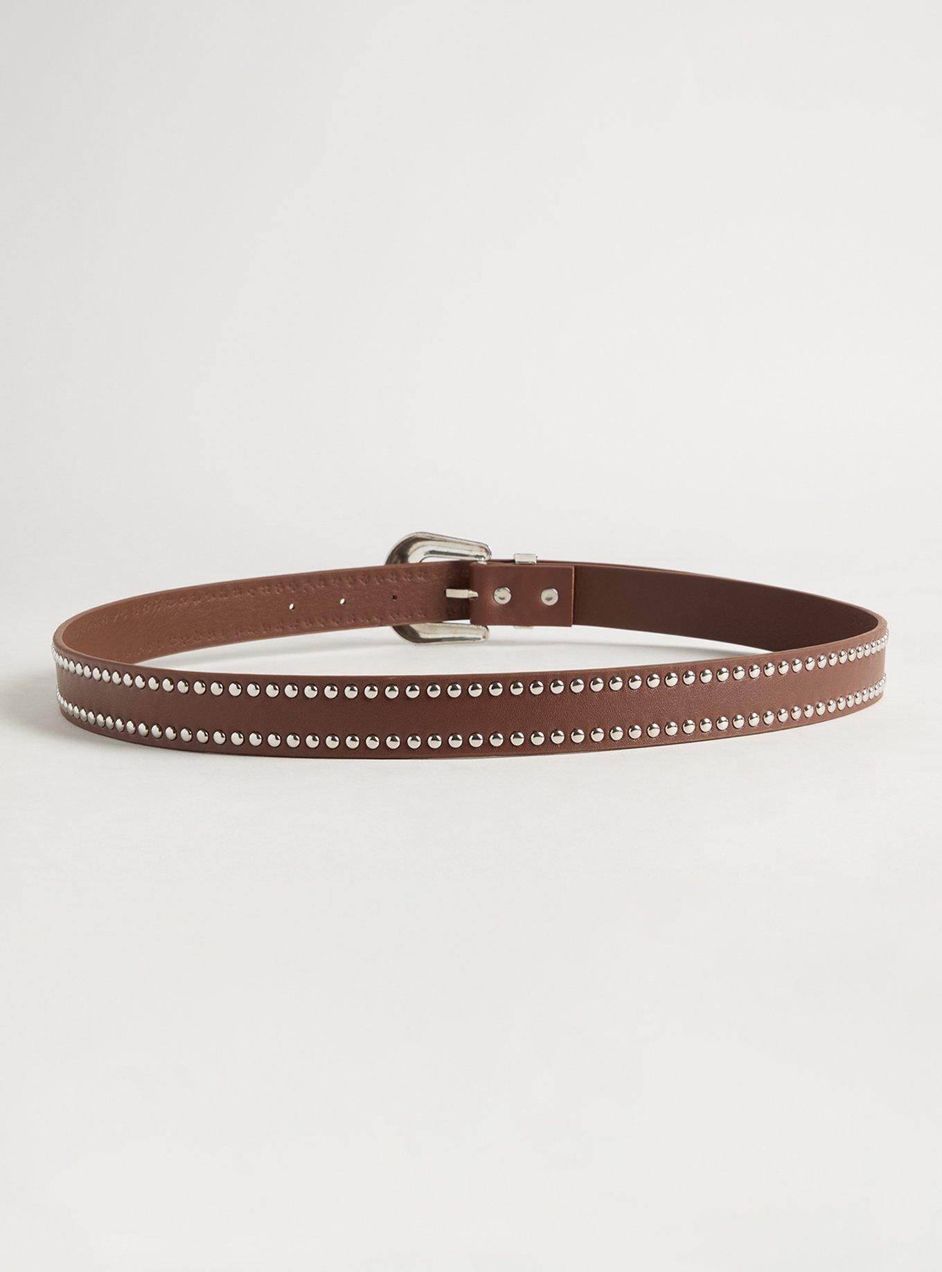 Studded Western Belt, BURGUNDY, alternate