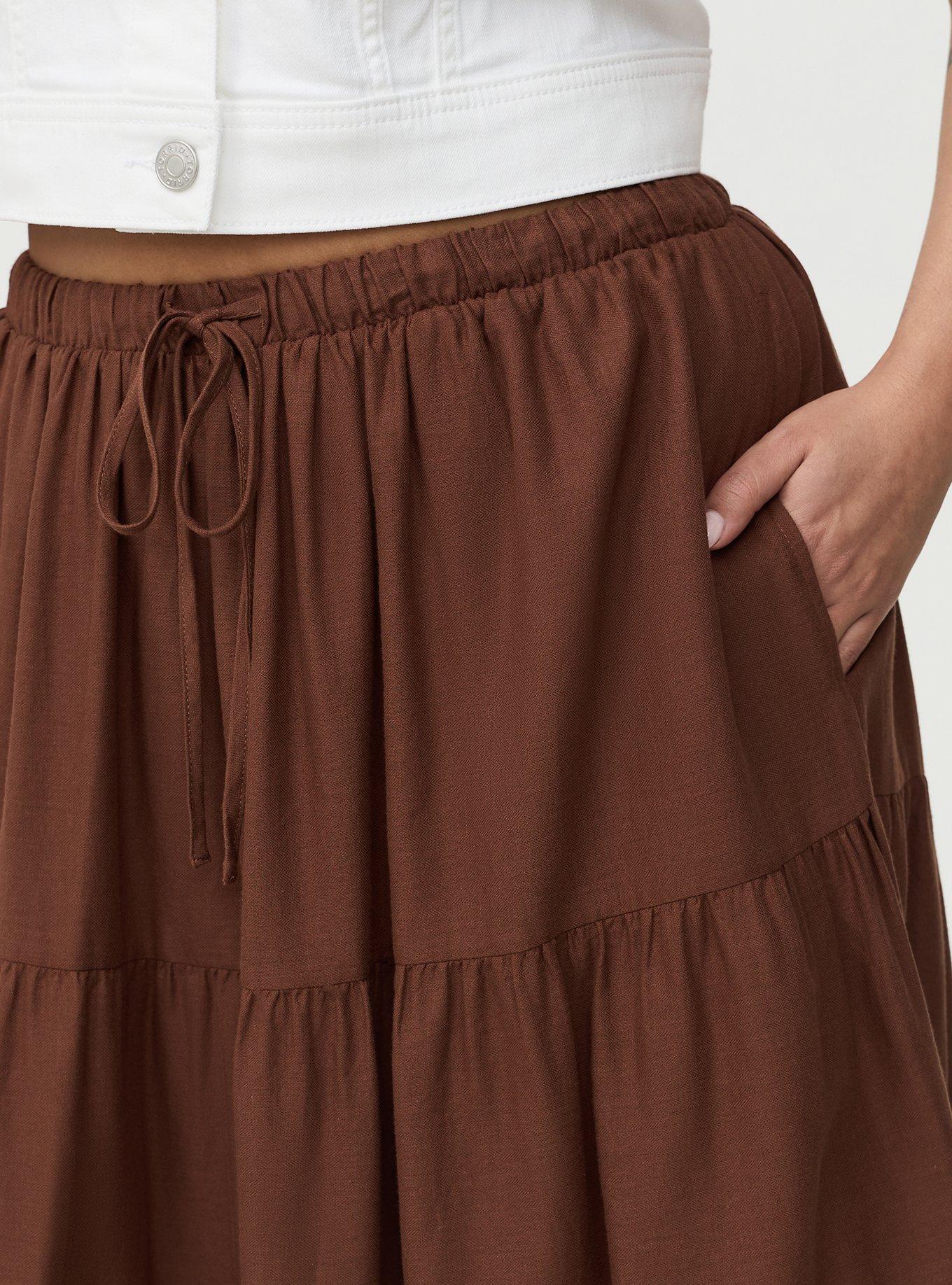 Tiered Maxi Skirt, CAPPUCCINO, alternate