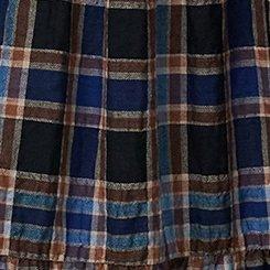 Tiered Maxi Skirt, TOWN PLAID BROWN, swatch