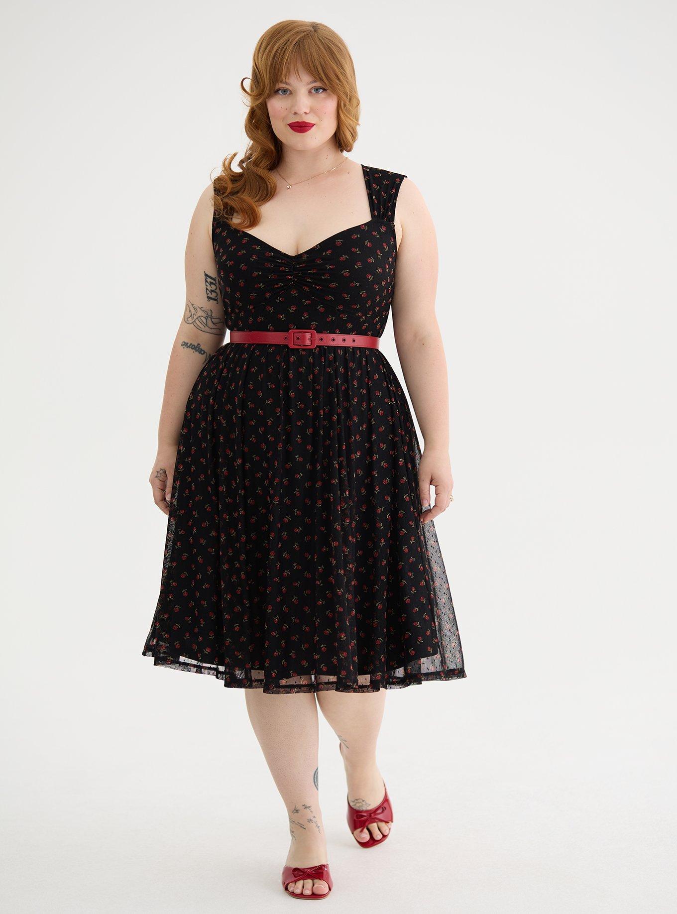Retro Chic Knee-Length Mesh Dress