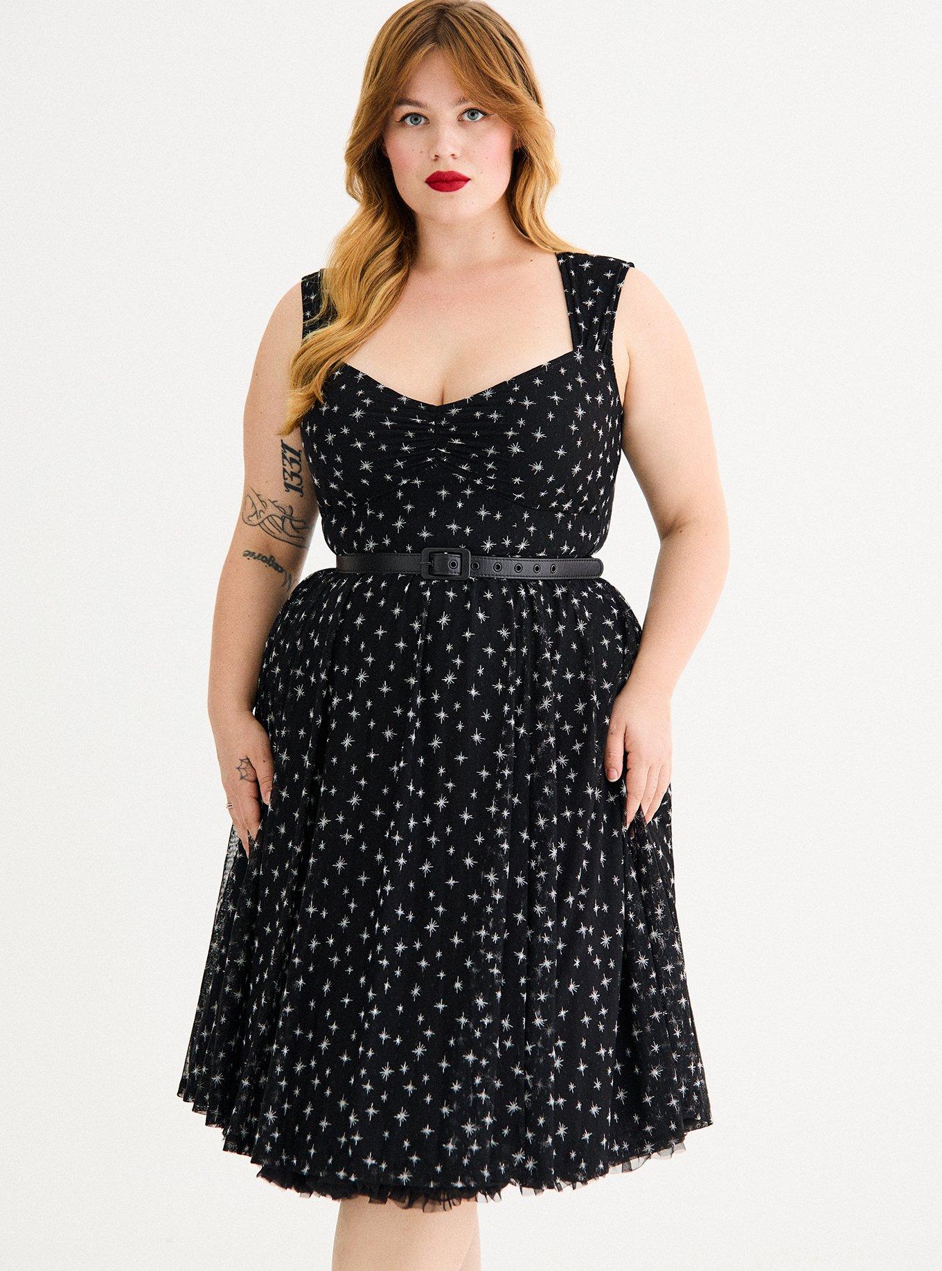 Retro Chic Knee-Length Mesh Dress