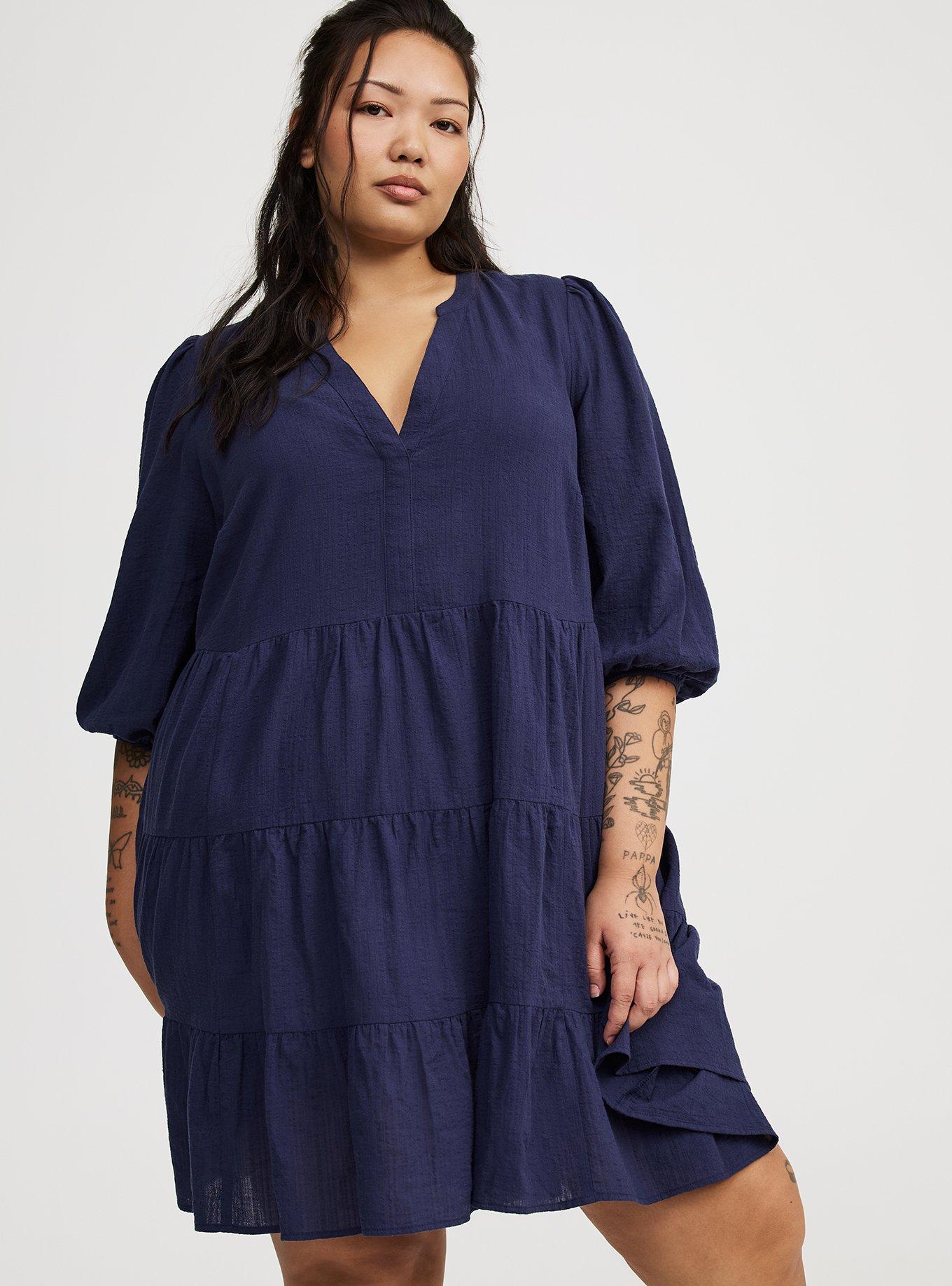 Mini Y-Neck Tiered Dress