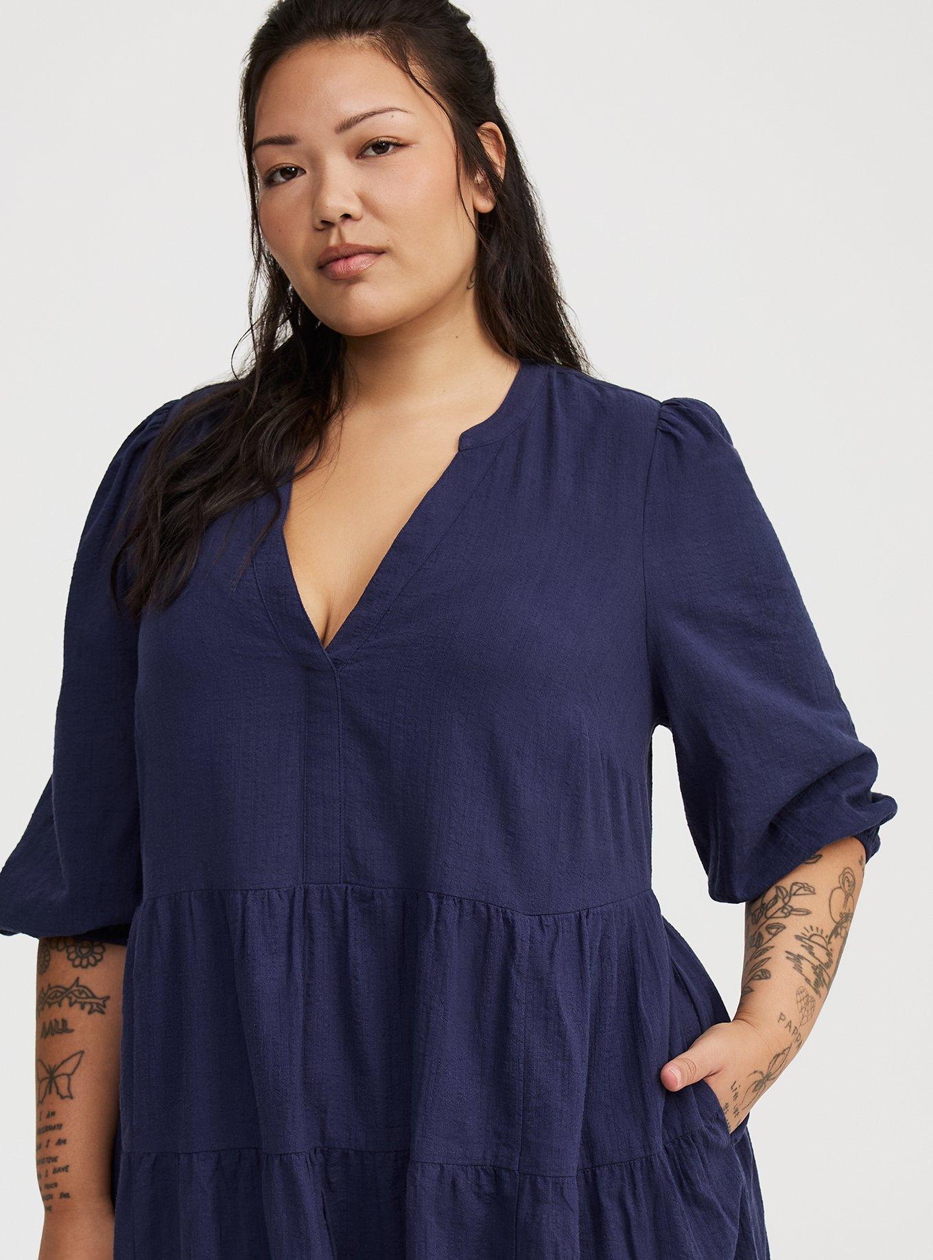 Mini Y-Neck Tiered Dress