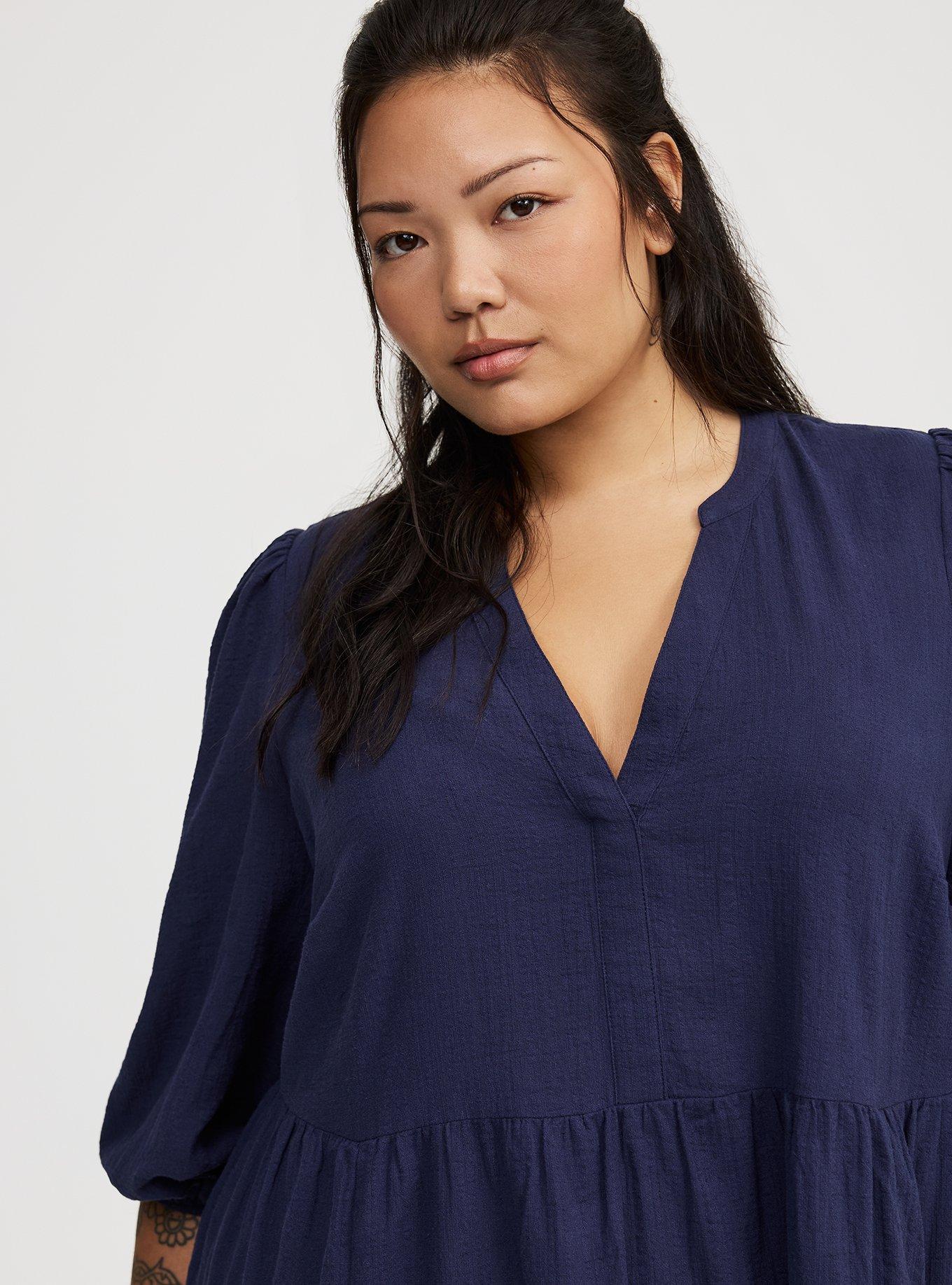 Mini Y-Neck Tiered Dress