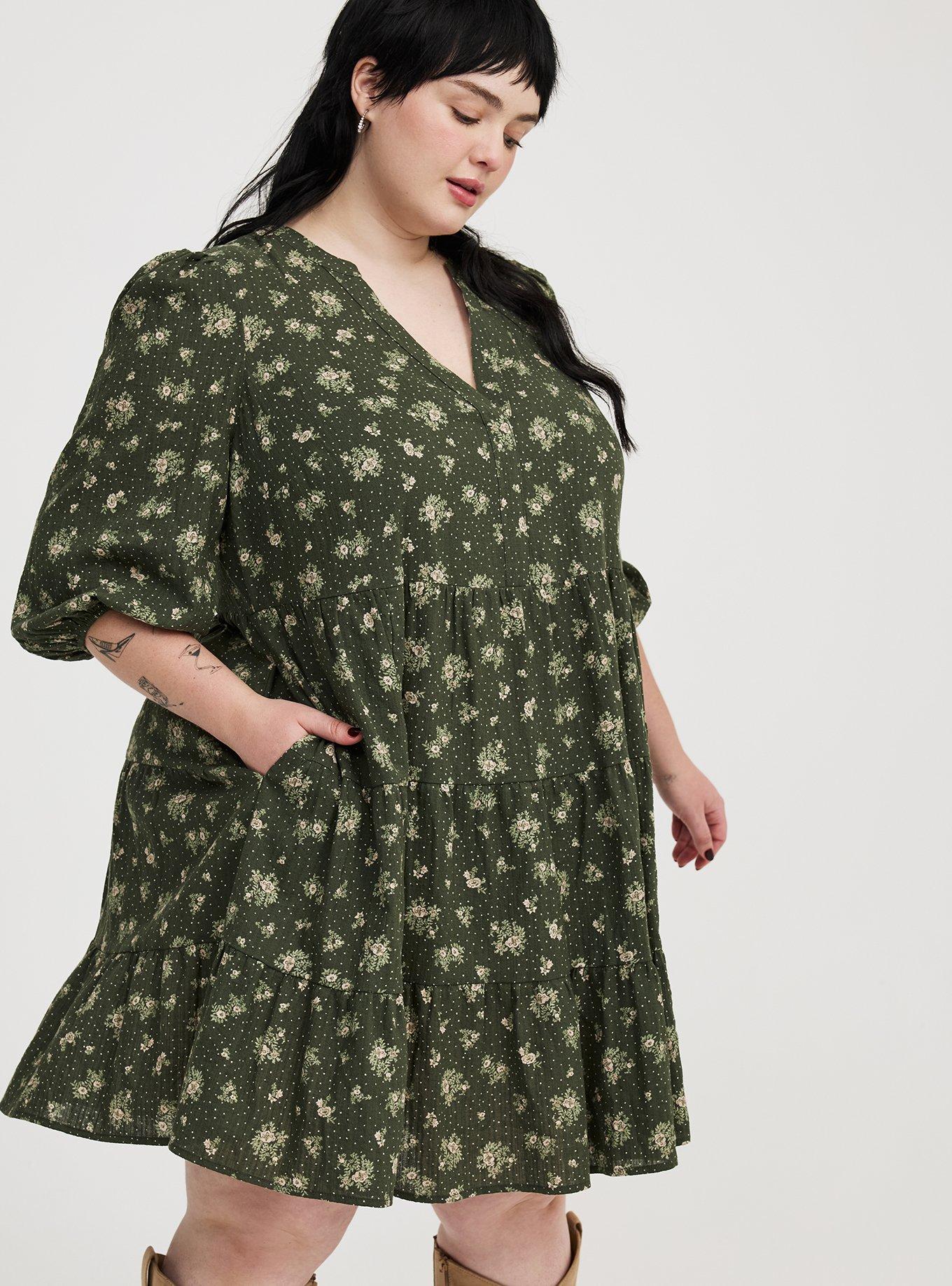 Y-Neck Tiered Mini Dress