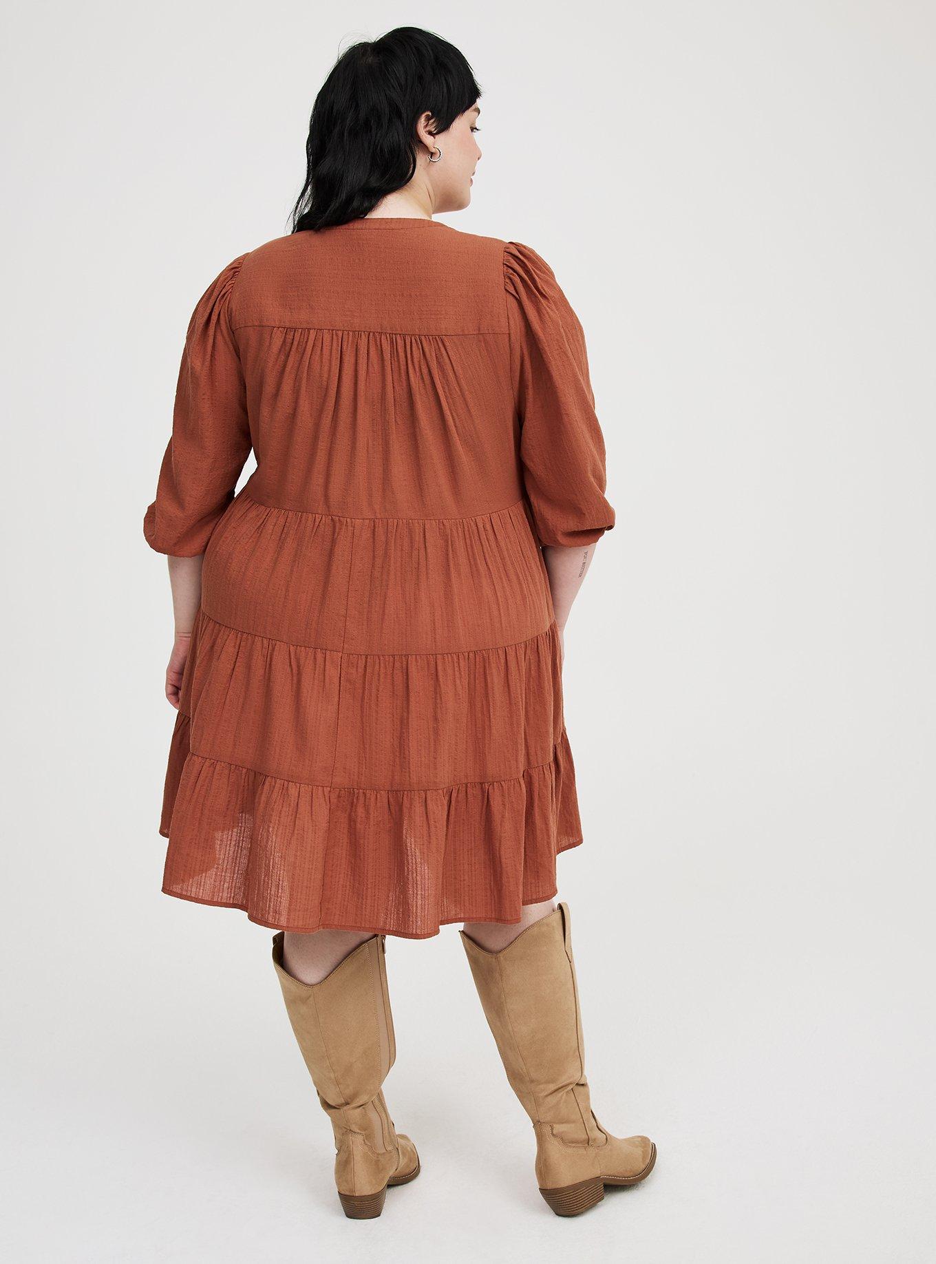 Mini Y-Neck Tiered Dress