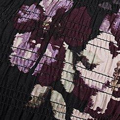 Midi Ruffle-Sleeve Tiered Dress, MONET FLORAL DEEP BLACK, swatch