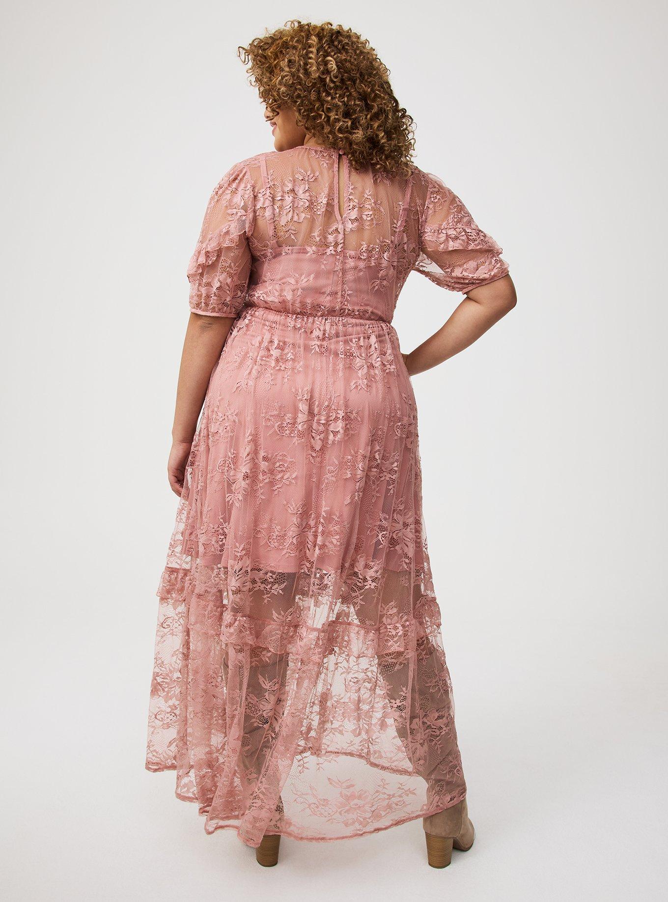 Lace Puff Sleeve Maxi Dress