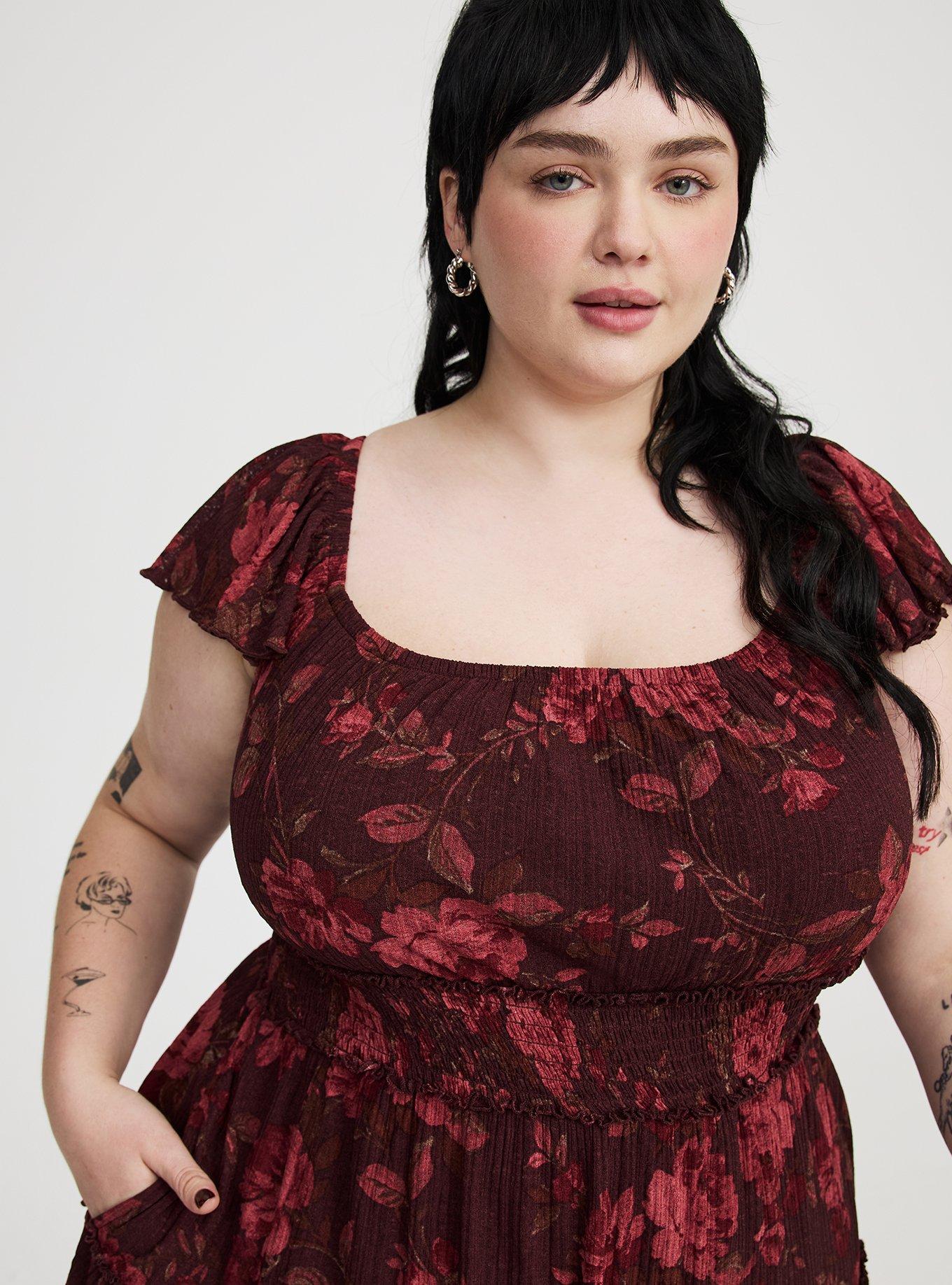 Mini Flutter-Sleeve Tiered Dress