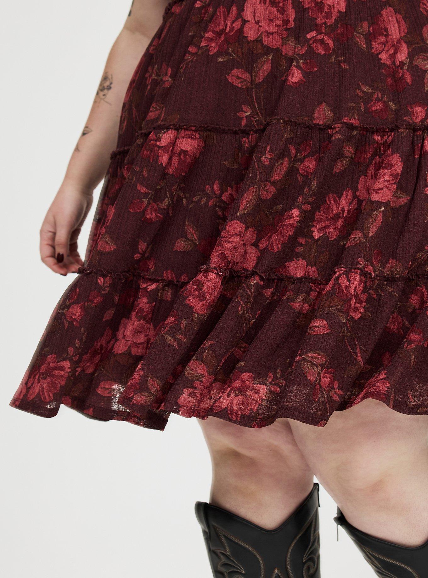 Mini Flutter-Sleeve Tiered Dress