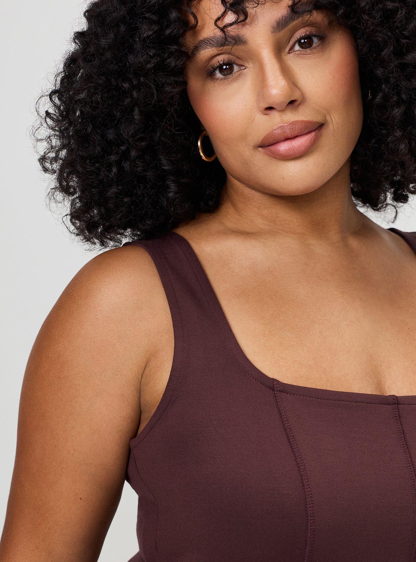 Square Neck Tank Mini Dress, PUCE, alternate