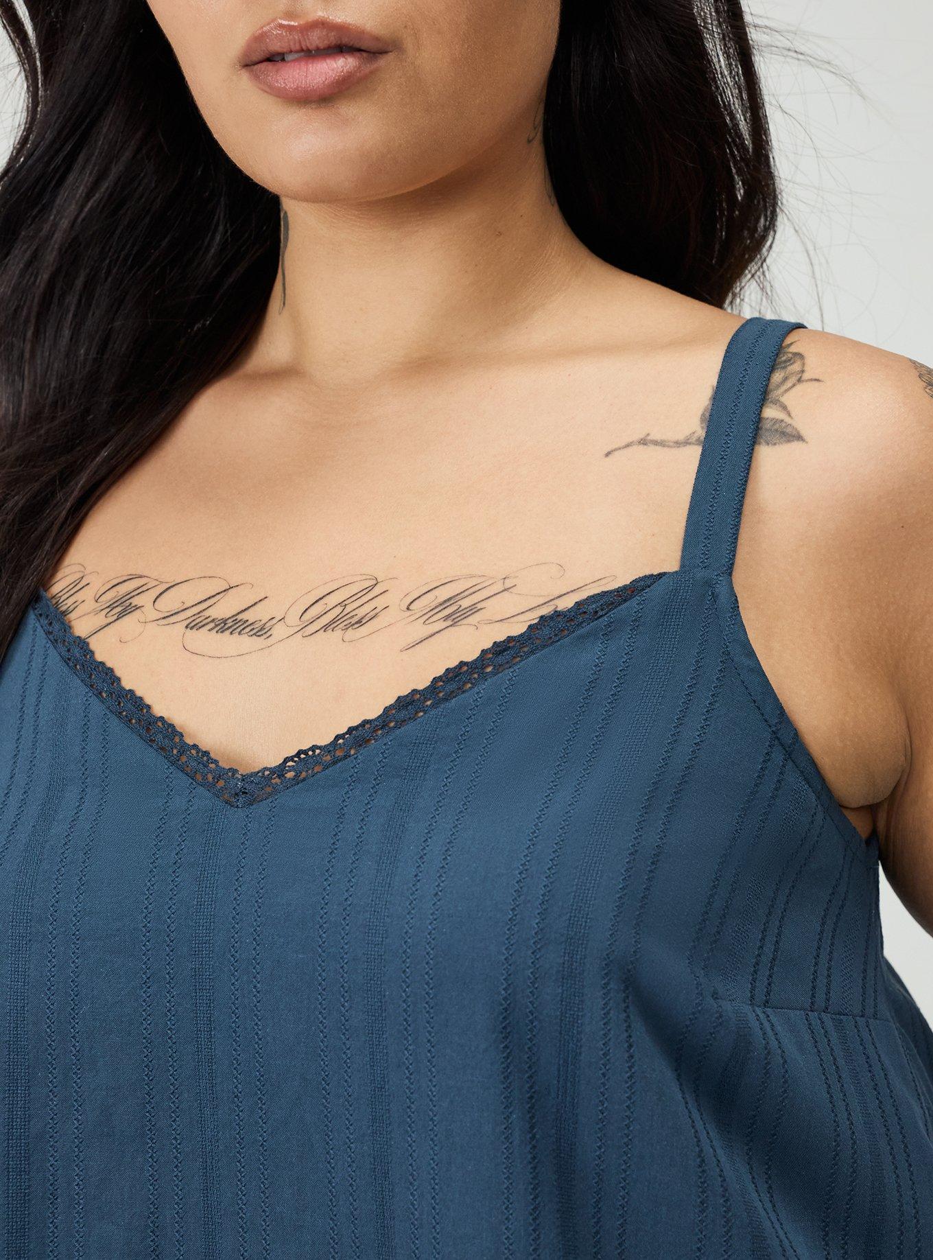 Drop-Waist Lace-Trim Mini Dress, MIDNIGHT NAVY, alternate