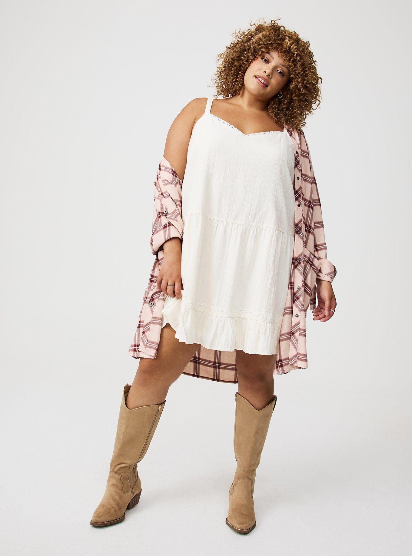 Mini Drop-Waist Lace-Trim Dress