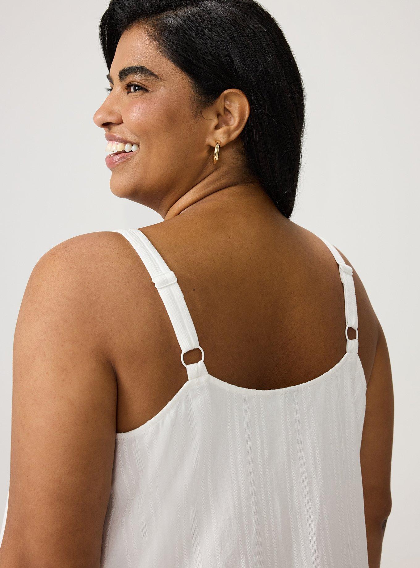 Plus Size Drop-Waist Lace-Trim Mini Dress, BLANC DE BLANC, alternate