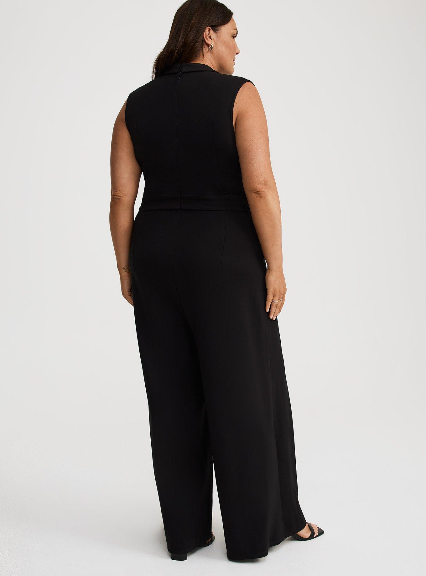 Shawl-Collar Ponte Jumpsuit