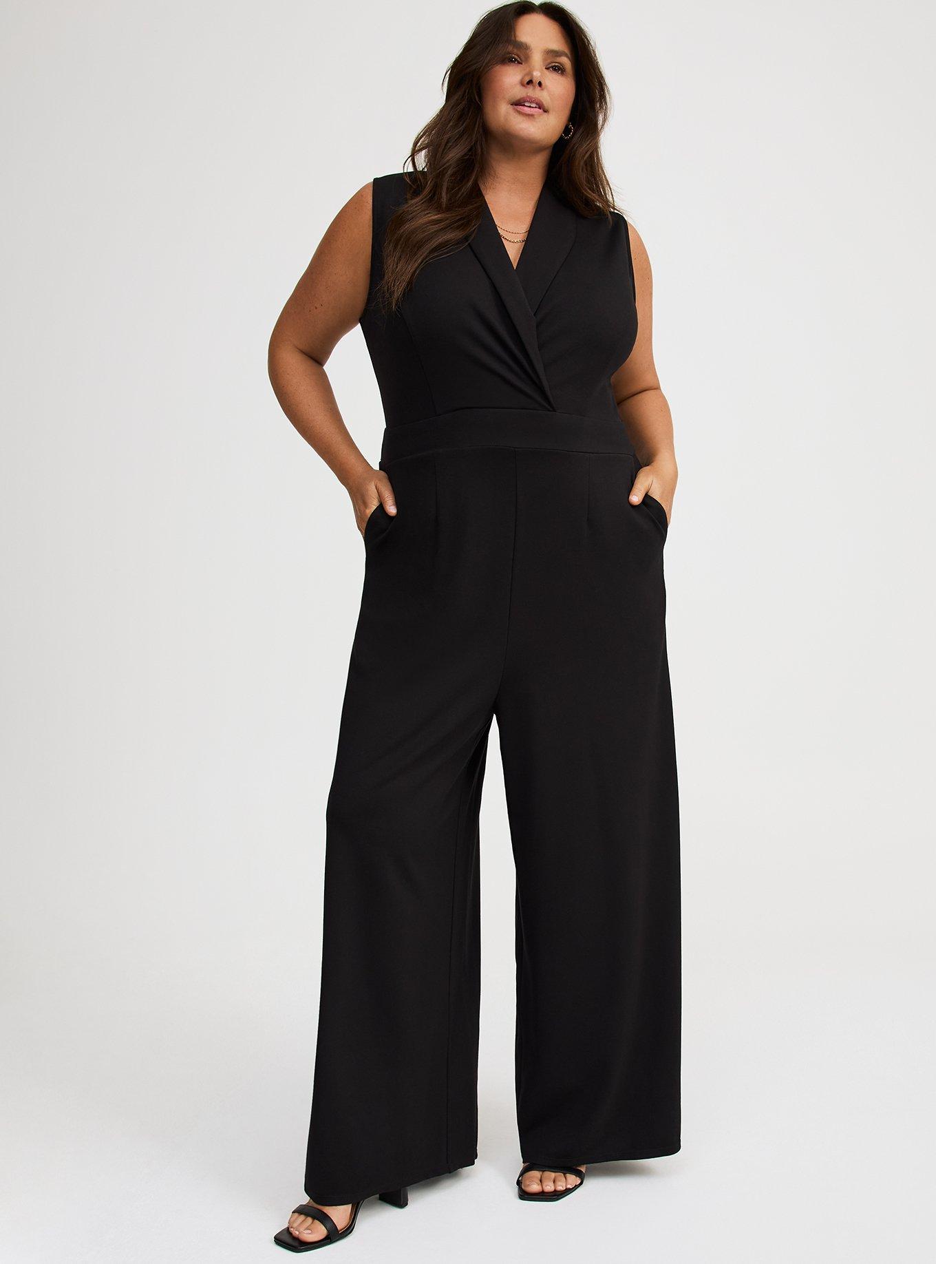 Plus Size - Shawl-Collar Ponte Jumpsuit - Torrid