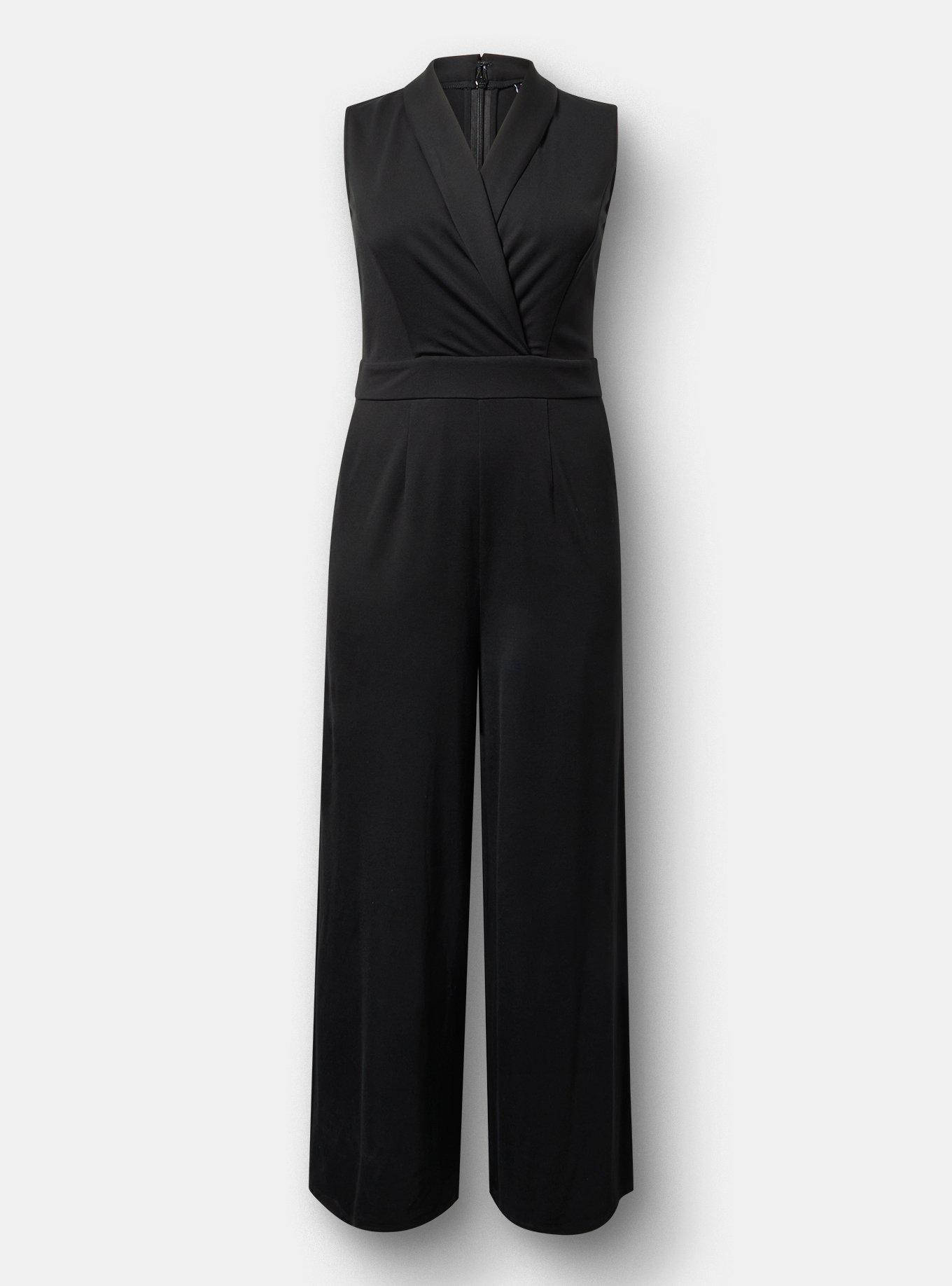 Shawl-Collar Ponte Jumpsuit