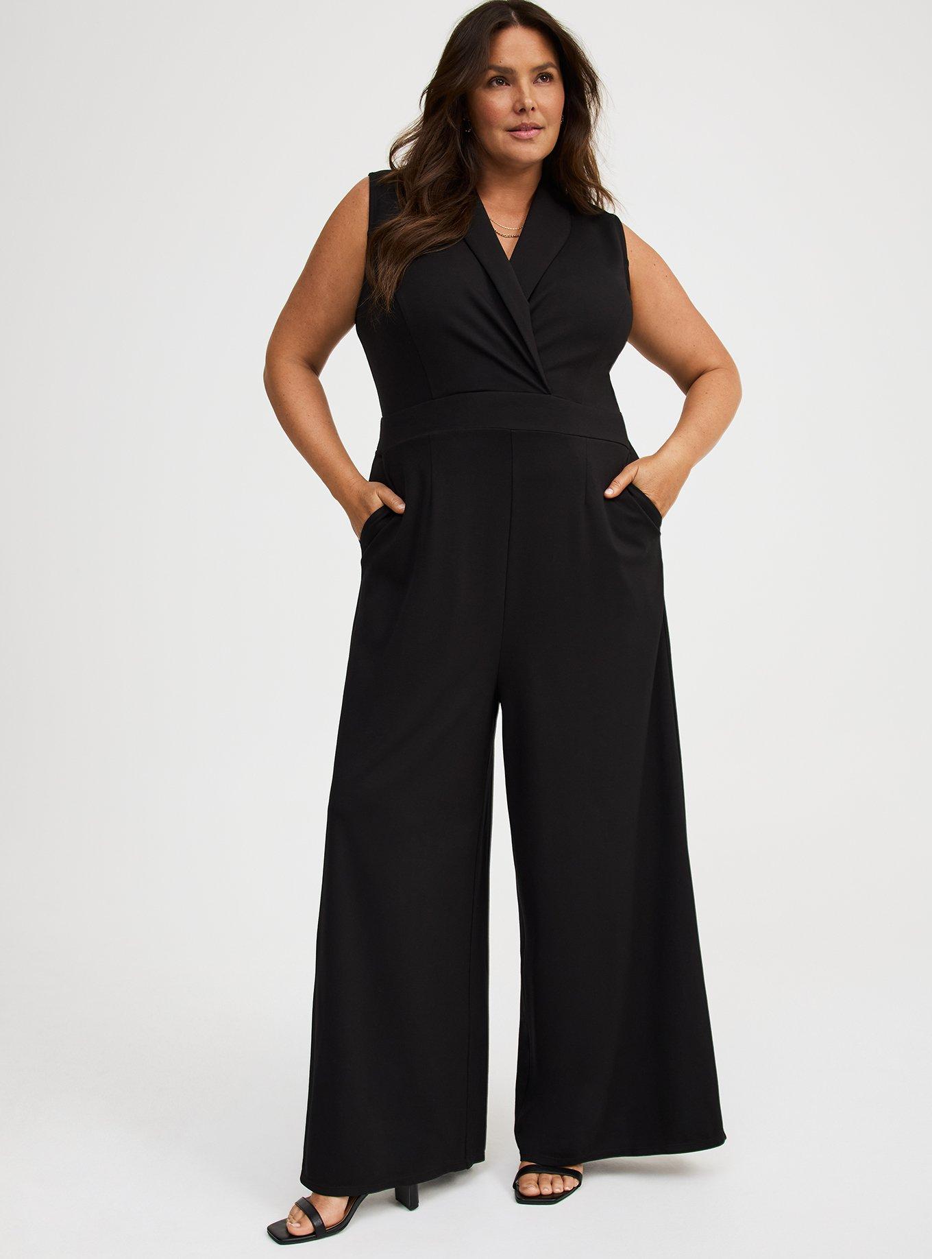 Shawl-Collar Ponte Jumpsuit