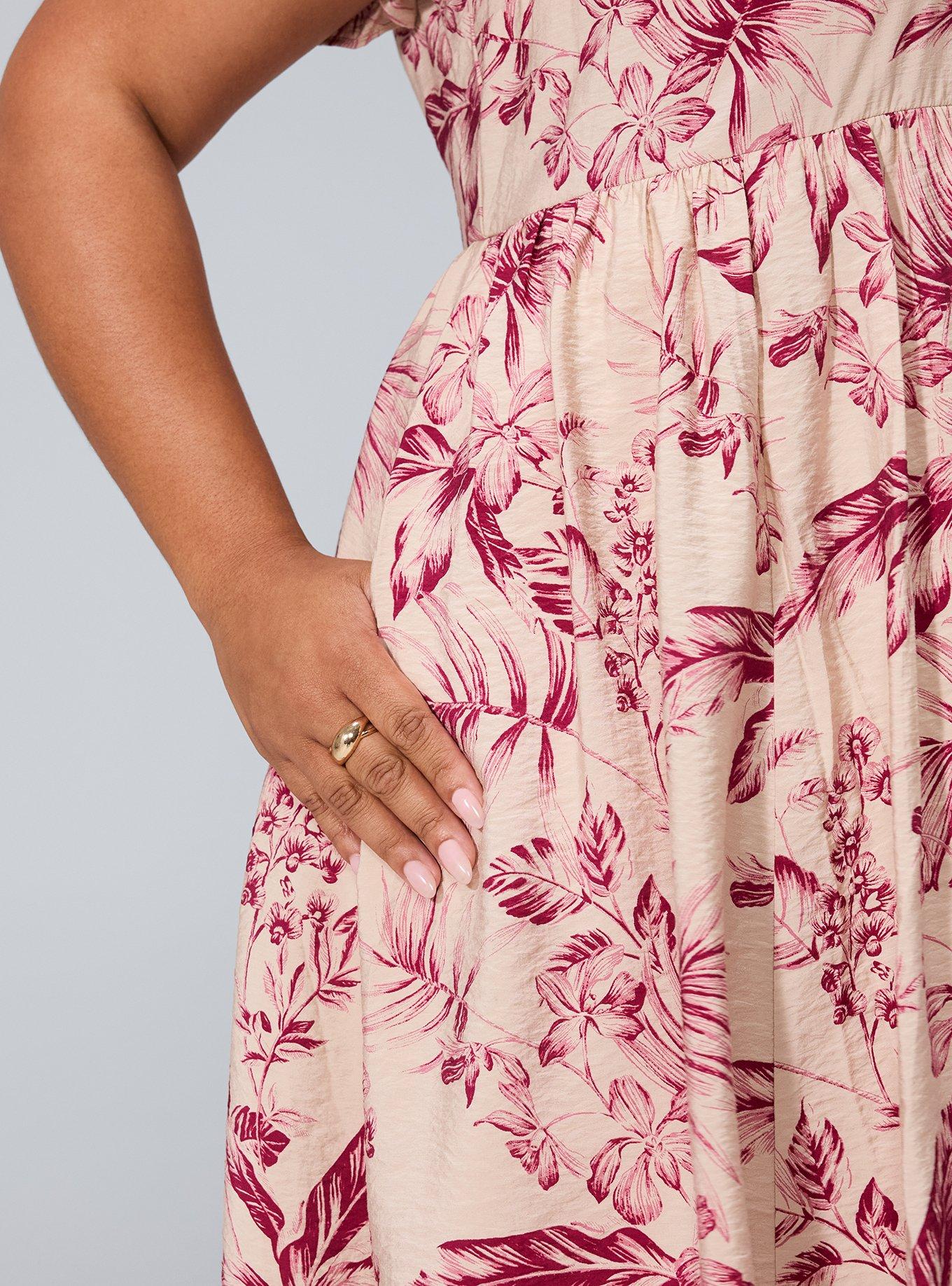 Belle Isle Flutter Sleeve Mini Dress, ISLAND FLORAL FEATHER PINK, alternate