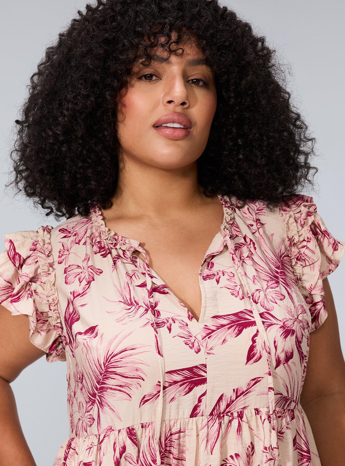 Belle Isle Flutter Sleeve Mini Dress, ISLAND FLORAL FEATHER PINK, alternate