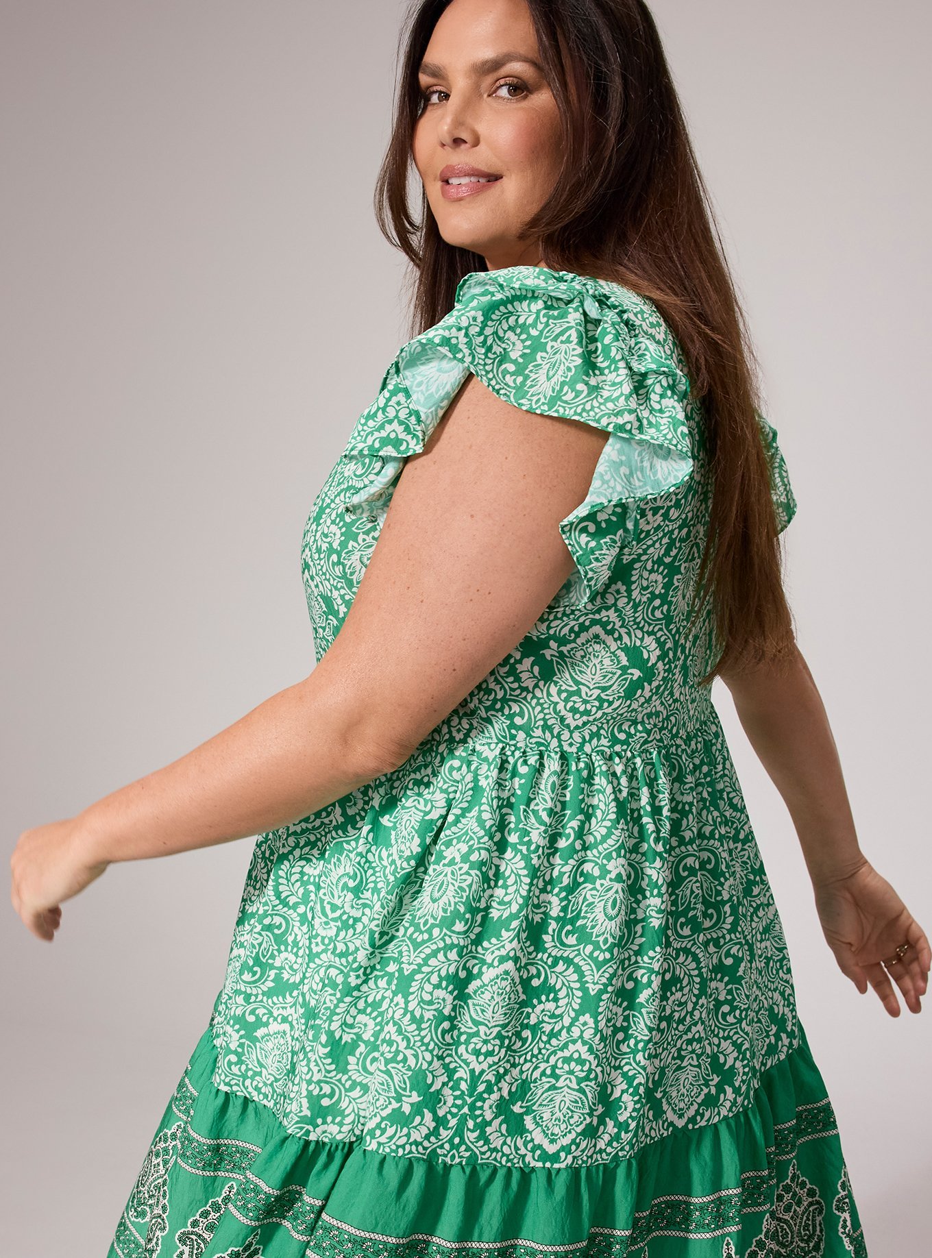 Plus Size - Belle Isle Flutter Sleeve Mini Dress - Torrid