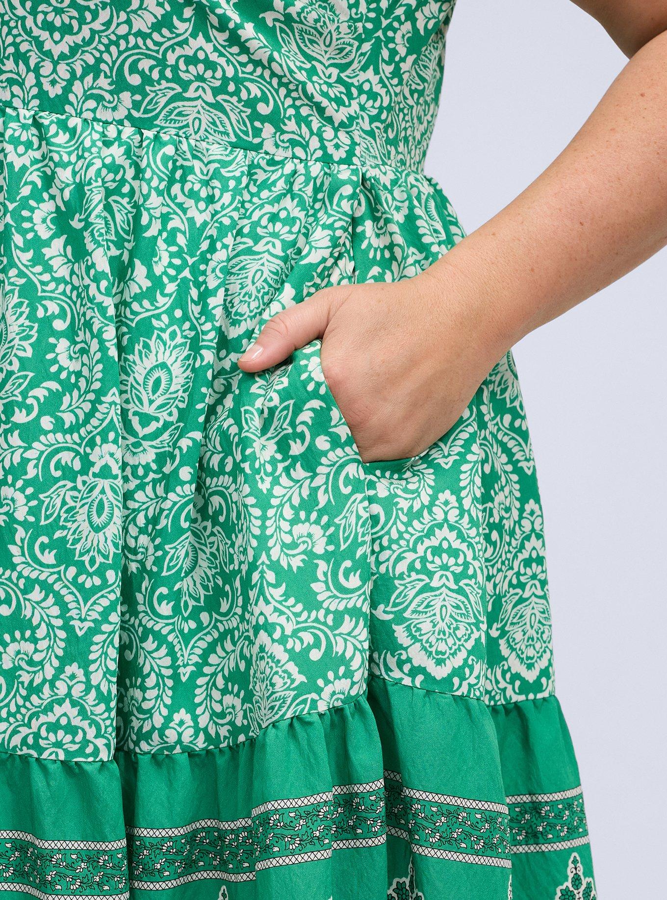 Belle Isle Flutter Sleeve Mini Dress, FERN DAMASK GREEN, alternate