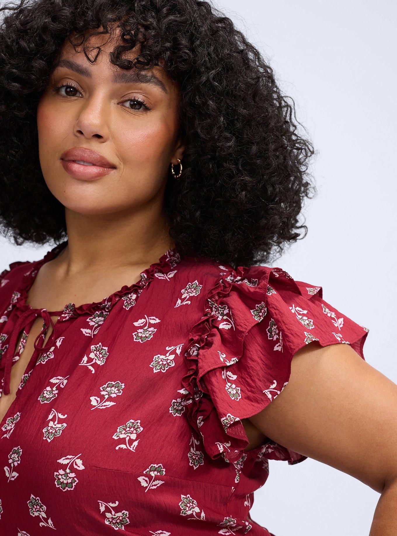Belle Isle Flutter Sleeve Mini Dress, FAUNA DITSY RED, alternate