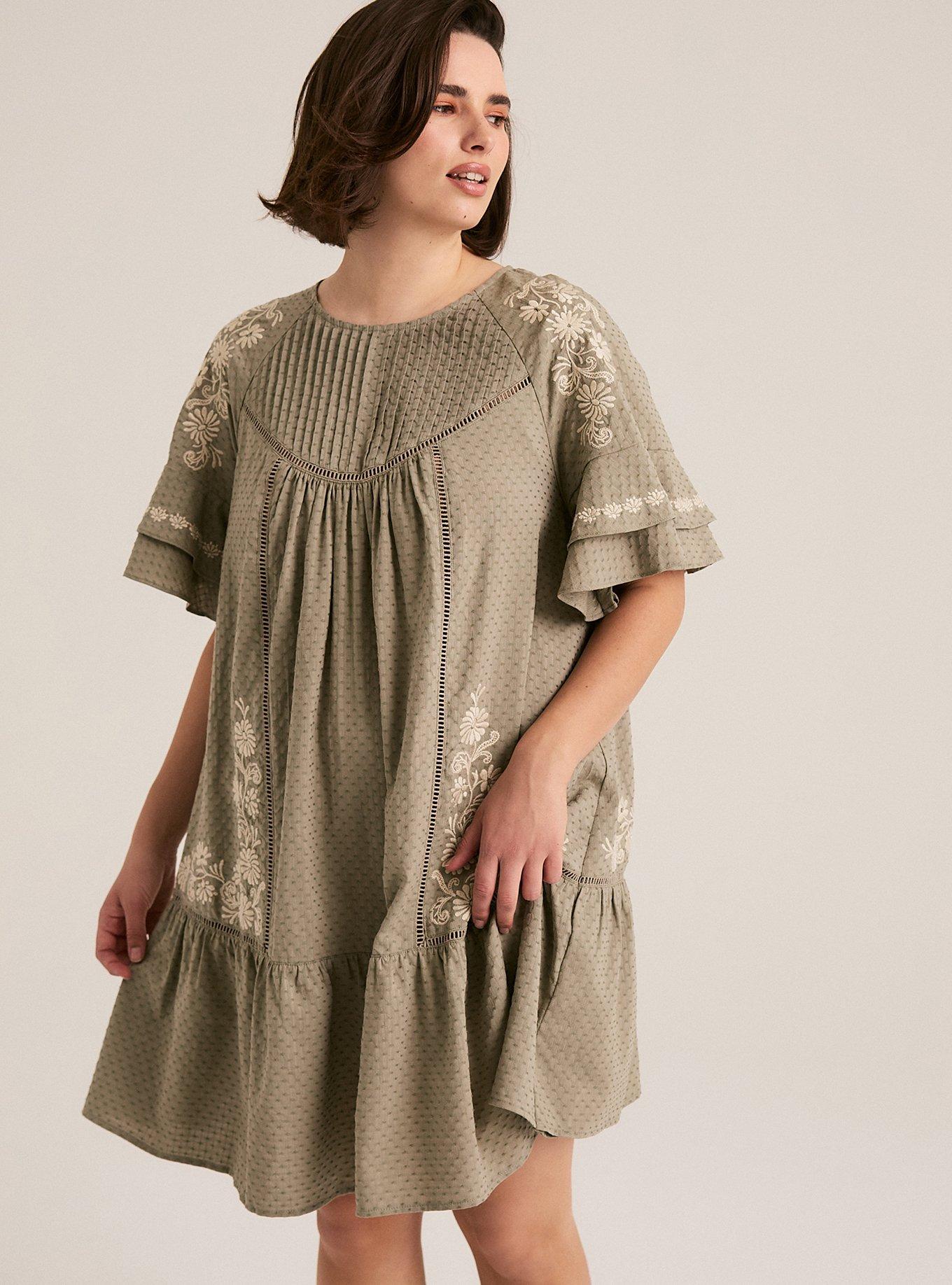 Festi Embroidered Raglan Dress, VETIVER, alternate