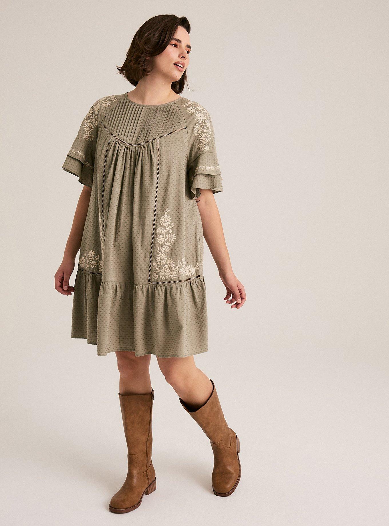 Festi Embroidered Raglan Dress, VETIVER, alternate