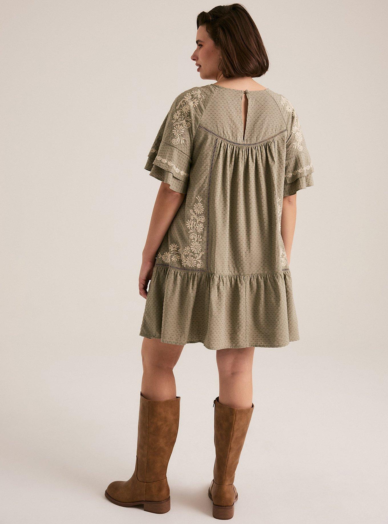 Festi Embroidered Raglan Dress, VETIVER, alternate