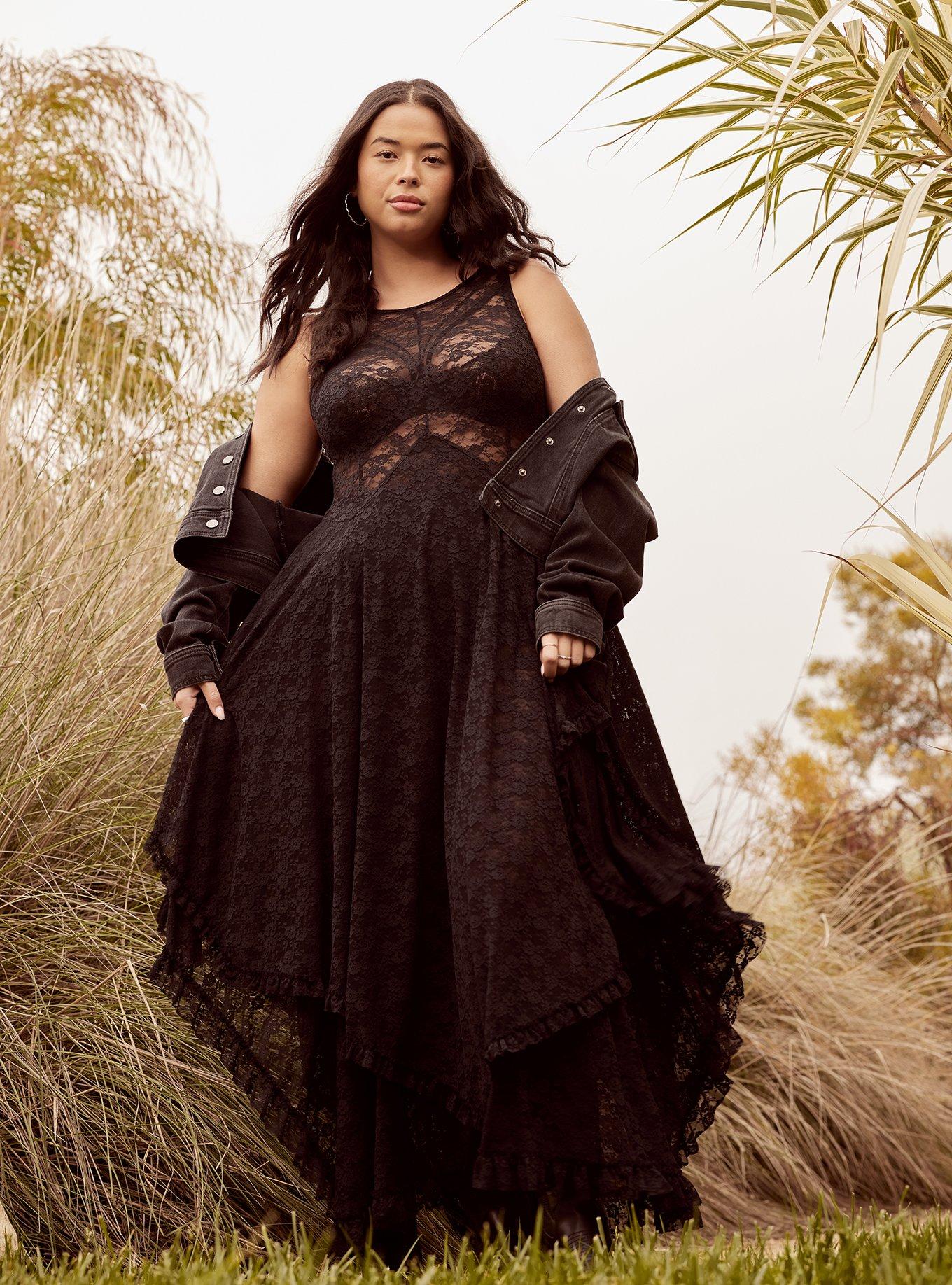 Festi Hanky Hem Lace Mini Dress
