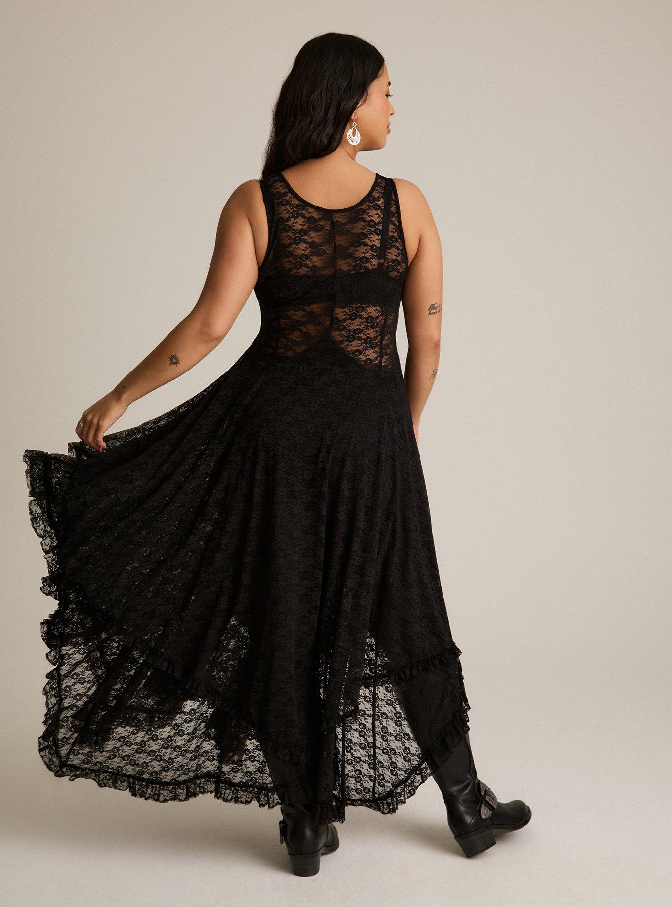Festi Hanky Hem Lace Mini Dress