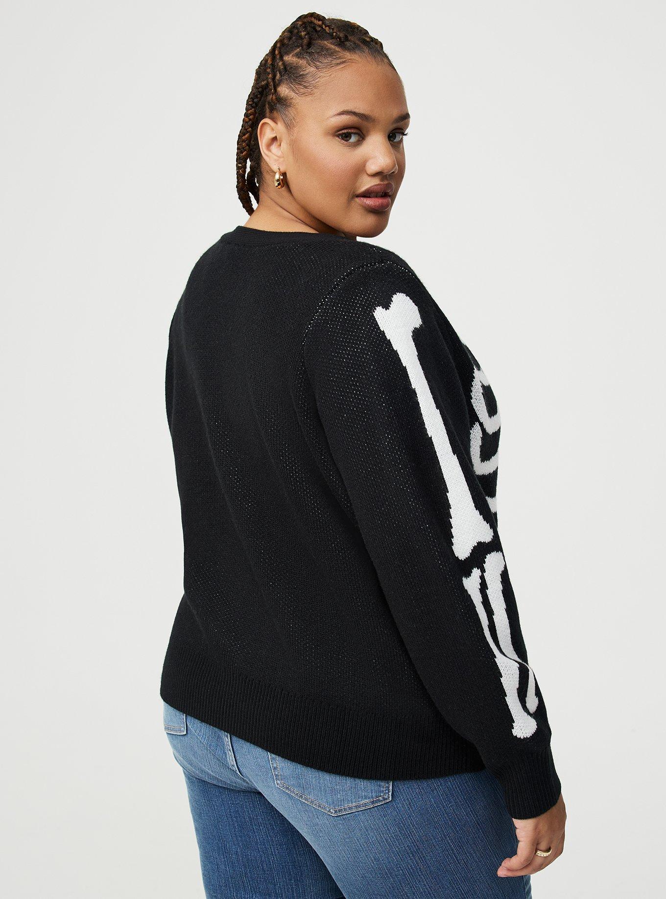 Button-Front Skeleton Cardigan