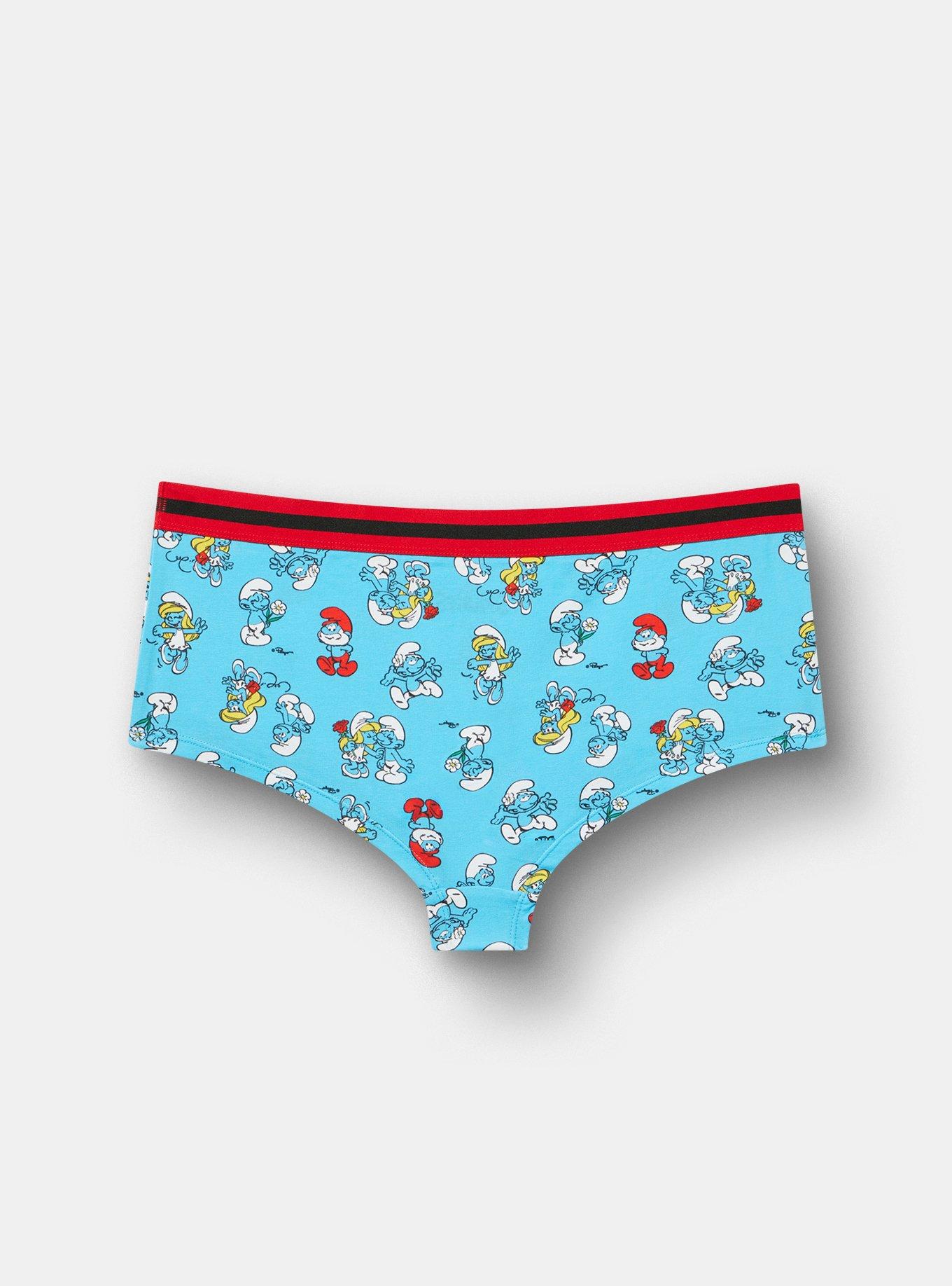 Smurfs Mid-Rise Cotton Boyshort Panty, MULTI, alternate