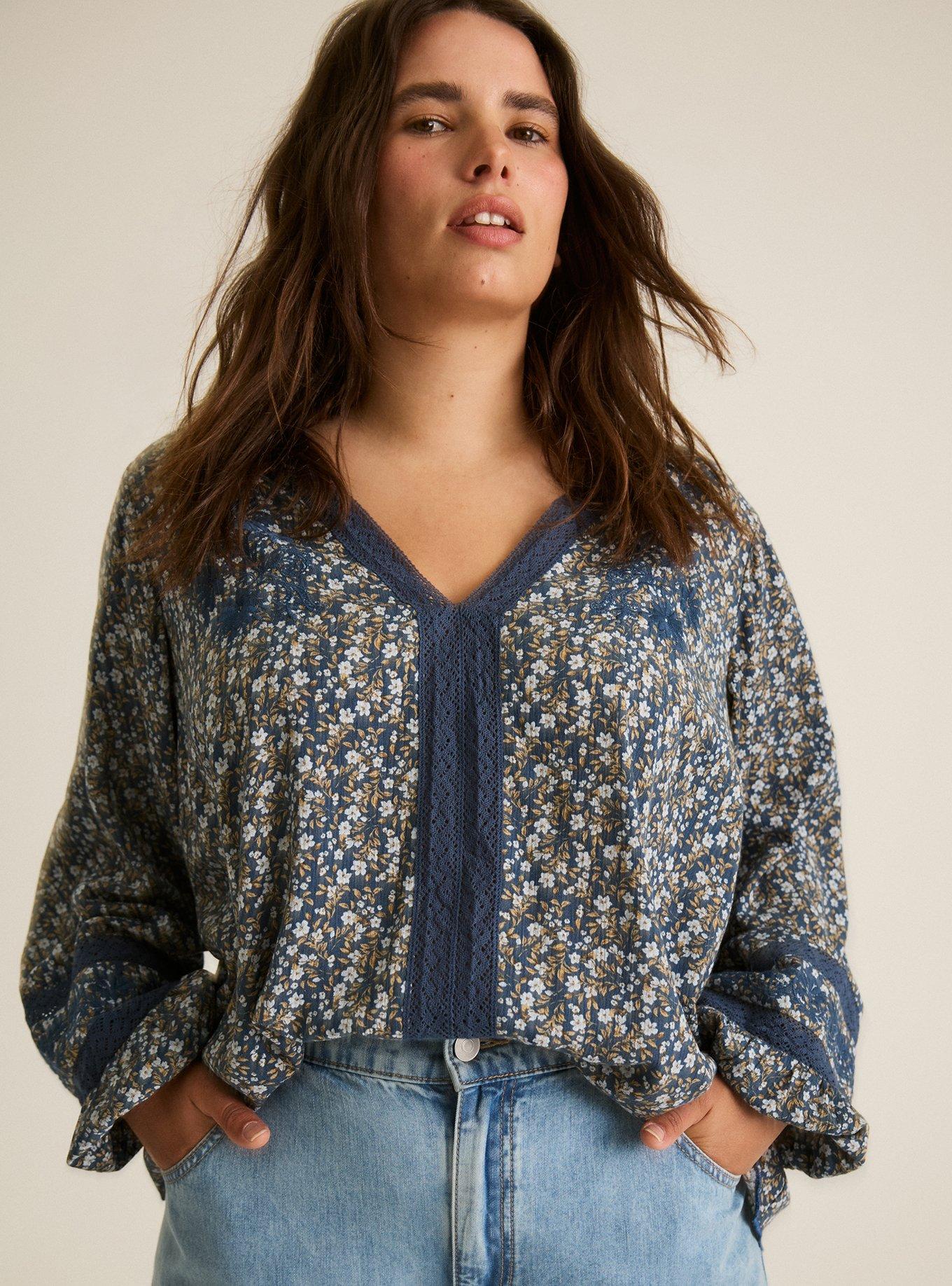 Festi Embroidered V-Neck Top