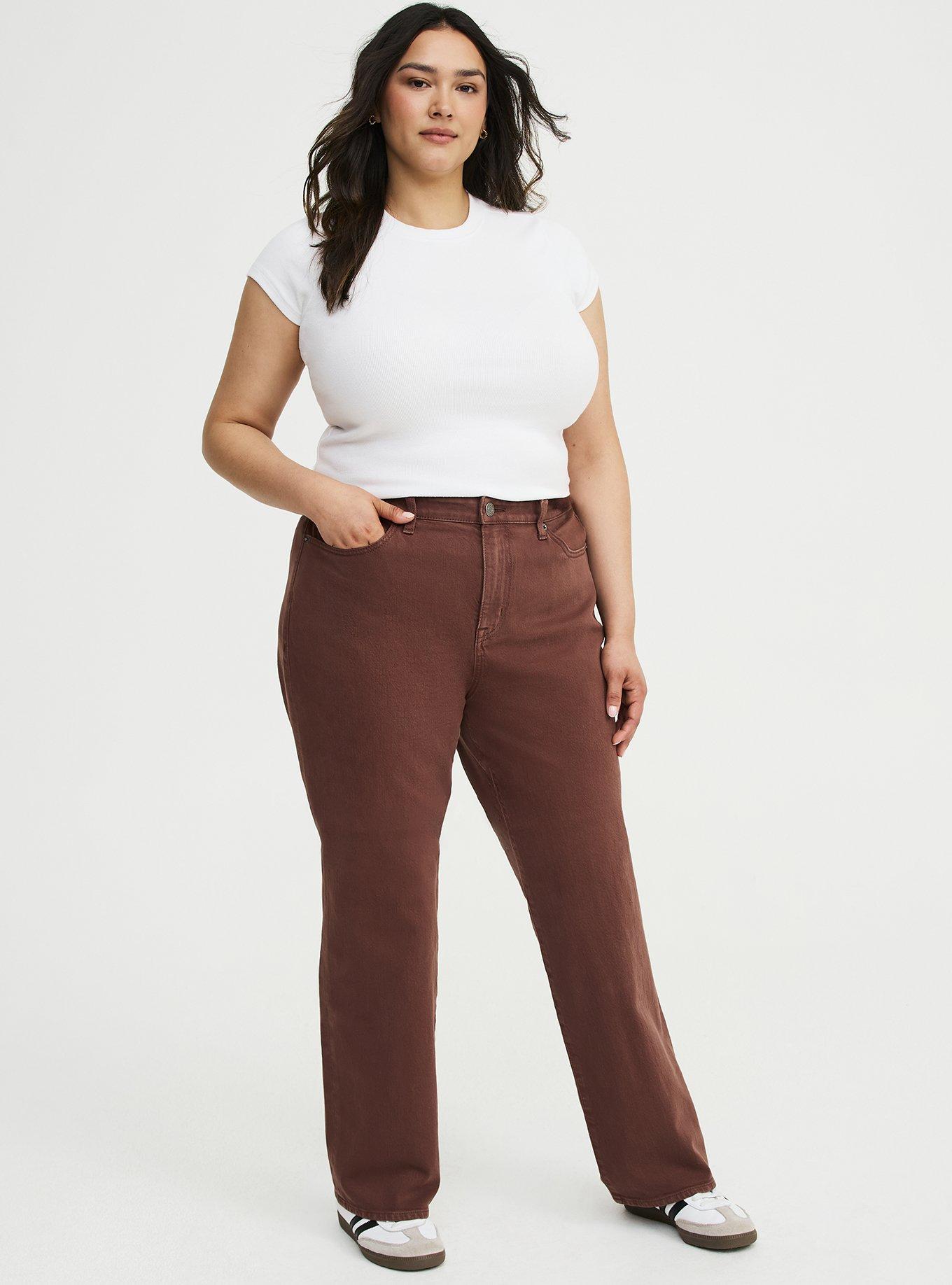 Baggy High-Rise Straight Jean, DEEP MAHOGANY, hi-res