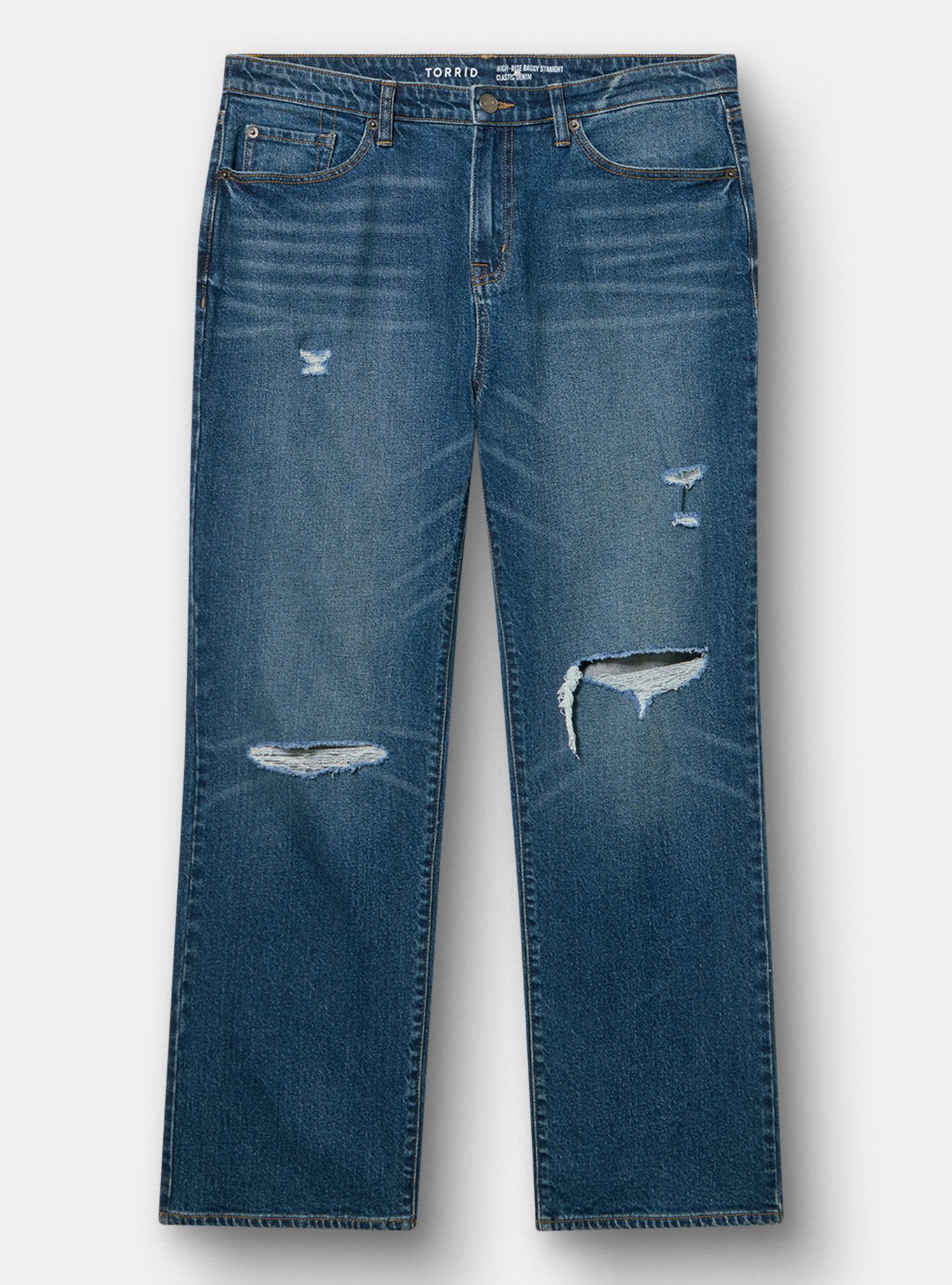 Baggy High-Rise Straight Jean, SIDECAR, flat