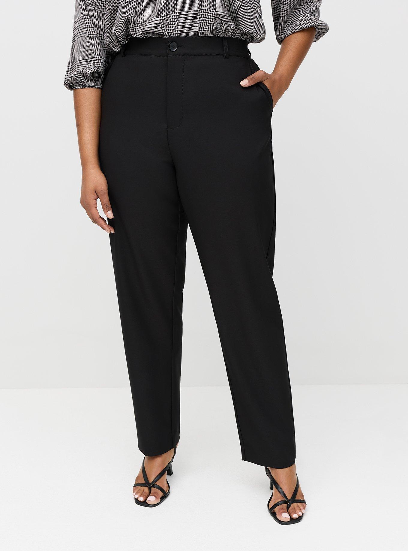 High-Rise Straight Crepe Pant