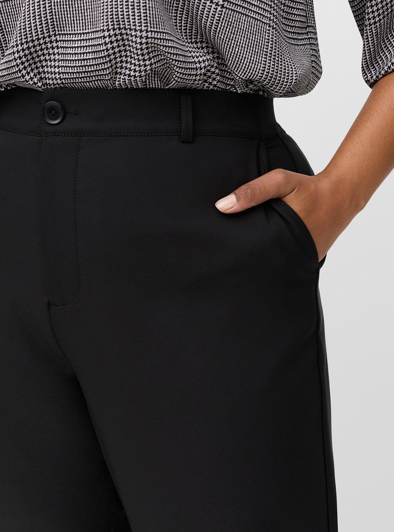 High-Rise Straight Crepe Pant