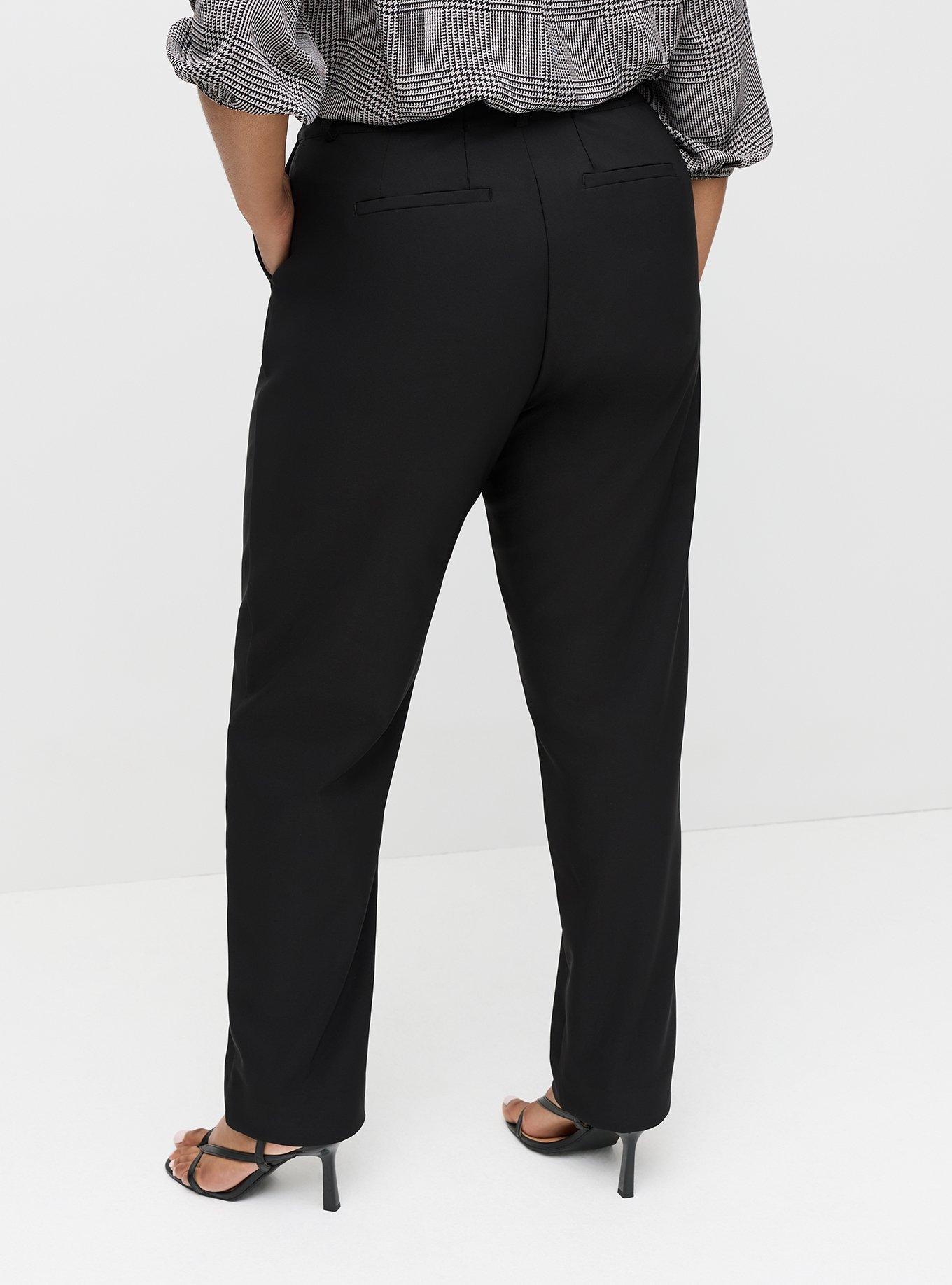 High-Rise Straight Crepe Pant