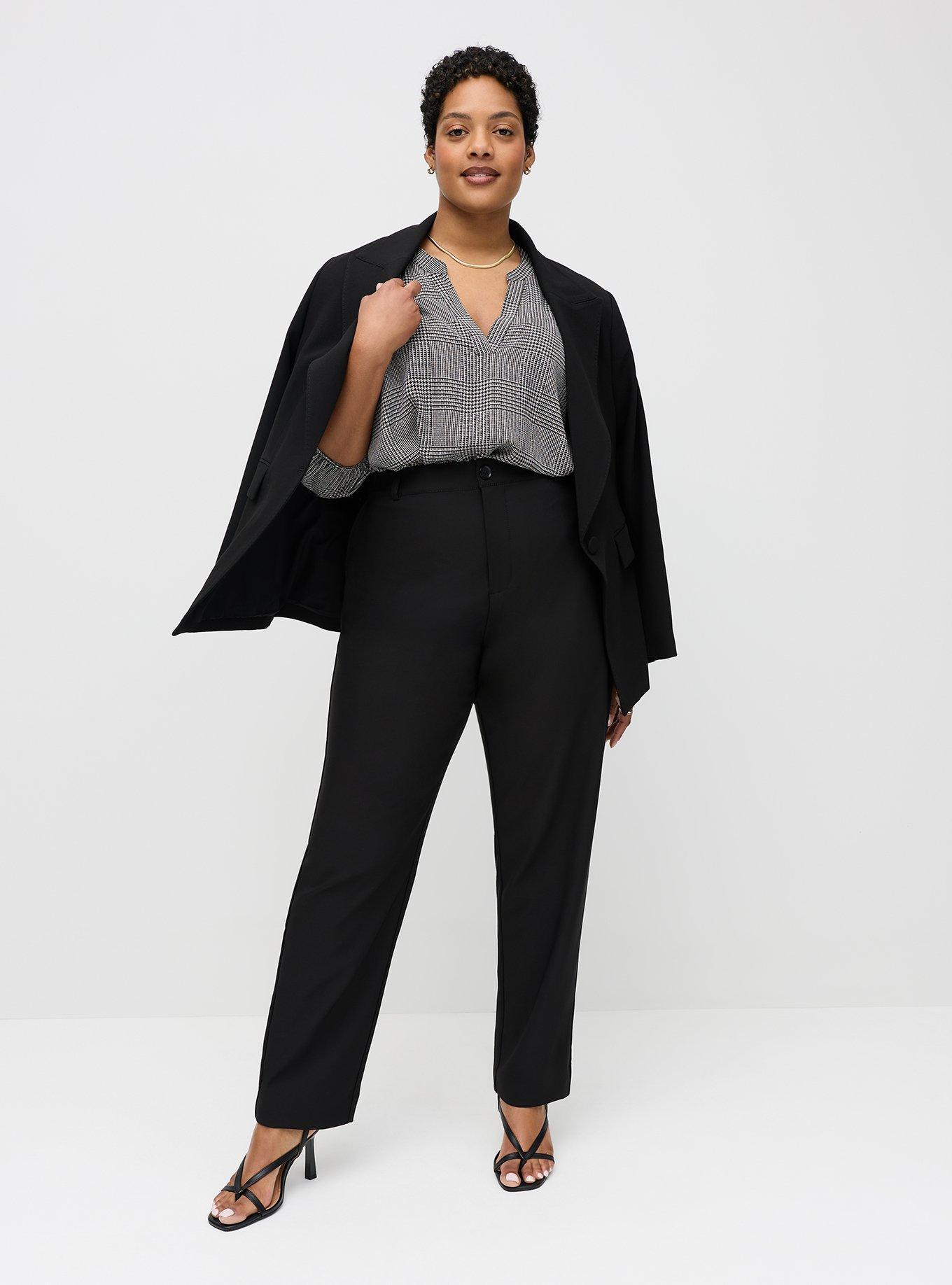 High-Rise Straight Crepe Pant